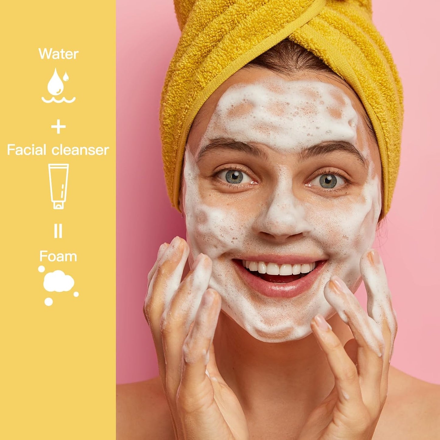 2 OZ Foam Bottle with Brush, Empty Foaming Dispensers to Travel for Soap, Shampoo (3pcs, Pink)