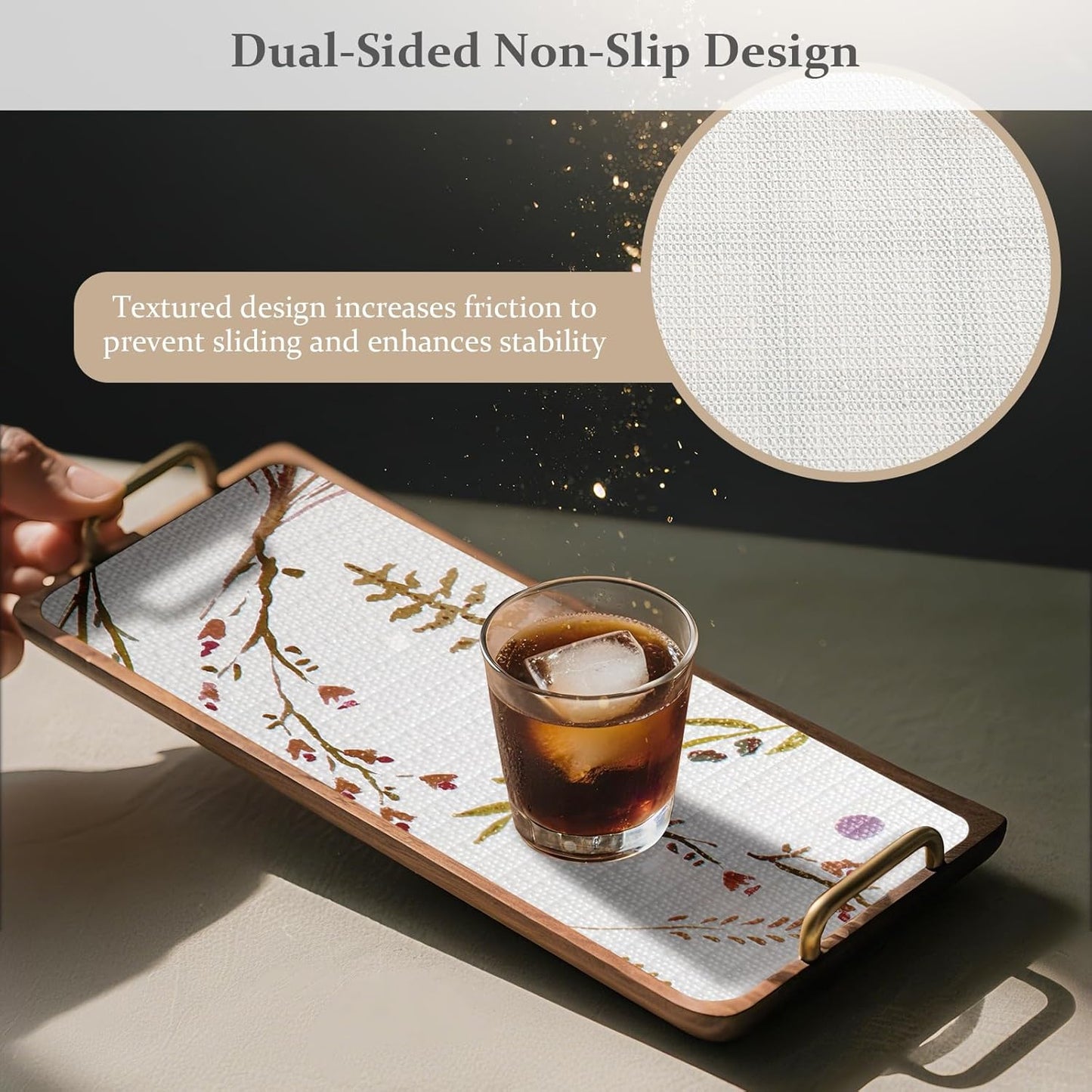 FINNEZ Shelf and Drawer Liner 17in x 10FT with Cutting Tool, Non Slip Non Adhesive Drawer Liners for Kitchen Cabinets, Waterproof Floral Cabinet Liner for Shelves, Refrigerator