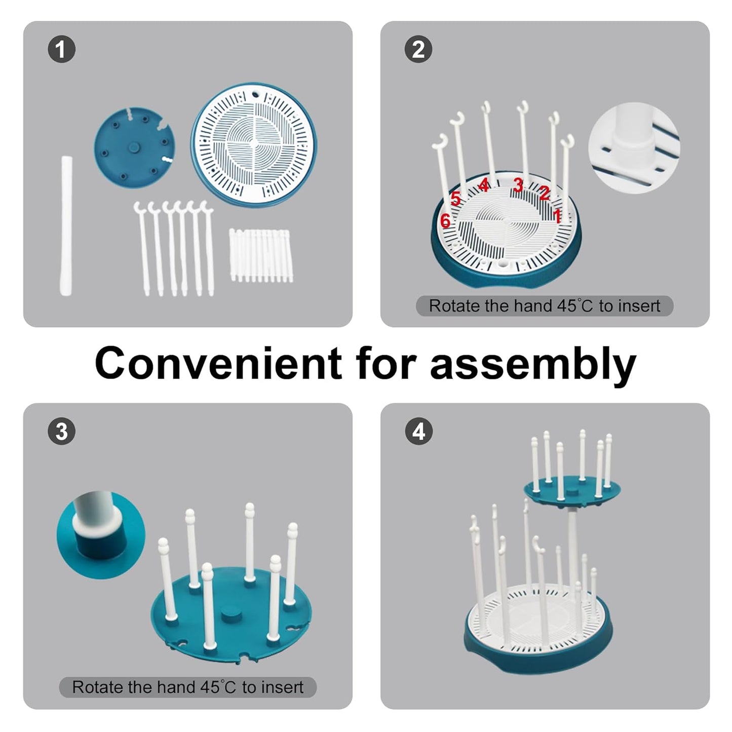 Baby Bottle Drying Rack,Double-Layer Bottle Drying Rack,Hold Up to 16 Baby Bottles,Suitable for Indoor, Kitchen, Living Room（Pink Lotus Root）