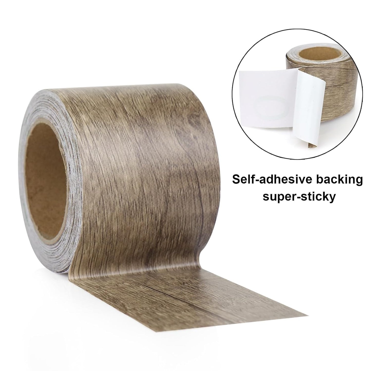 BOMEI PACK Wood Grain Repair Tape,Self Adhesive Repair Patch for Furniture, Floors, Cabinets, Windows, Doors, RV, Home Decor and DIY Projects (2, Grey Coffee)