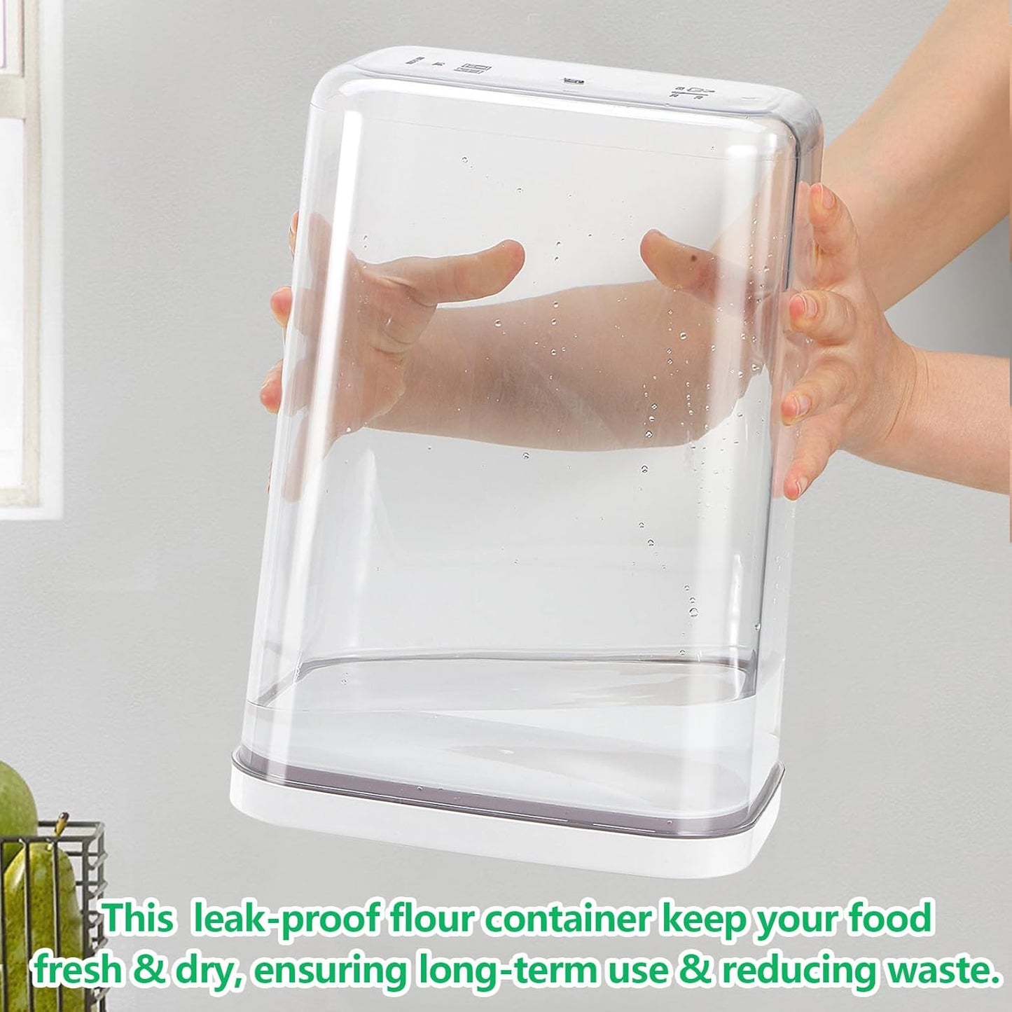 Airtight Flour Rice Storage Container with Pop-up Lid - 6 Qt | 11 Lbs Crystal-Clear Plastic Bread Container, Tall and Slim Storage Bin Fit for Kitchen Pantry Organization