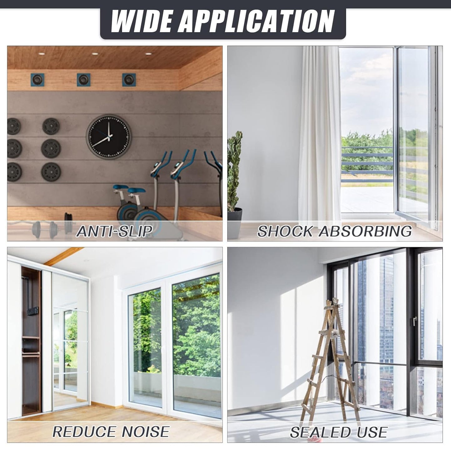 Adhesive Rubber Strips Neoprene Rubber Sheets, Rolls & Strips with Adhesive Backing Rubber Pads Self Stick Seal Rubber Gasket Adhesive Back for Matting Padding - 2" Wide x 1/5" Thick x 10' Long