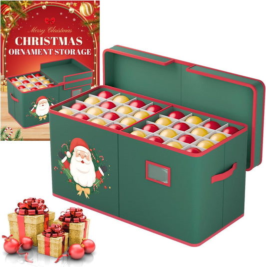 Christmas Ornament Storage Box Christmas Ornament Storage 128 Ornaments Slots 600D Oxford Material Christmas Ornaments Organizer Containers with Handles Holiday Organizer Storage Box