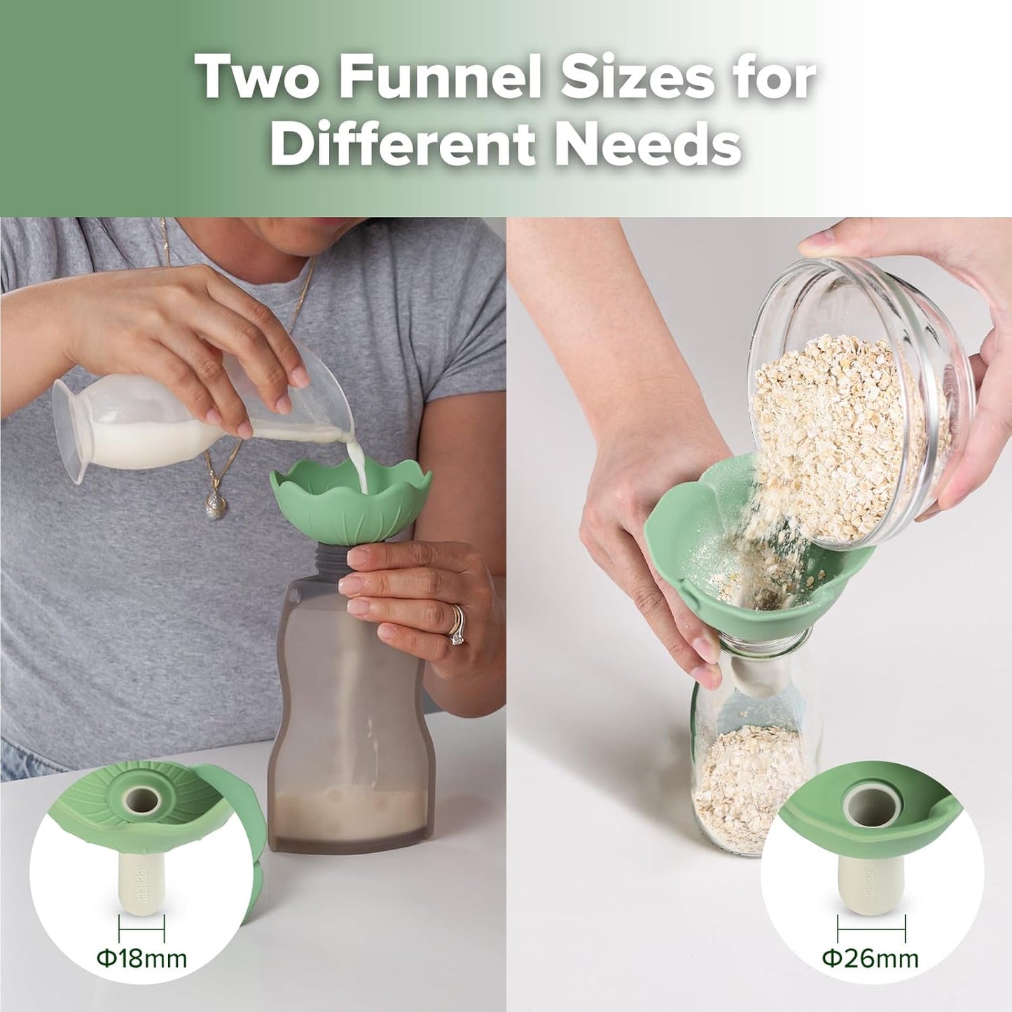 Haakaa Silicone Flower Funnel Set – Small Funnels for Filling Small Bottles, Funnels for Kitchen Use Filling Bottles, Kitchen Funnel Set, Kitchen Gadgets Accessories