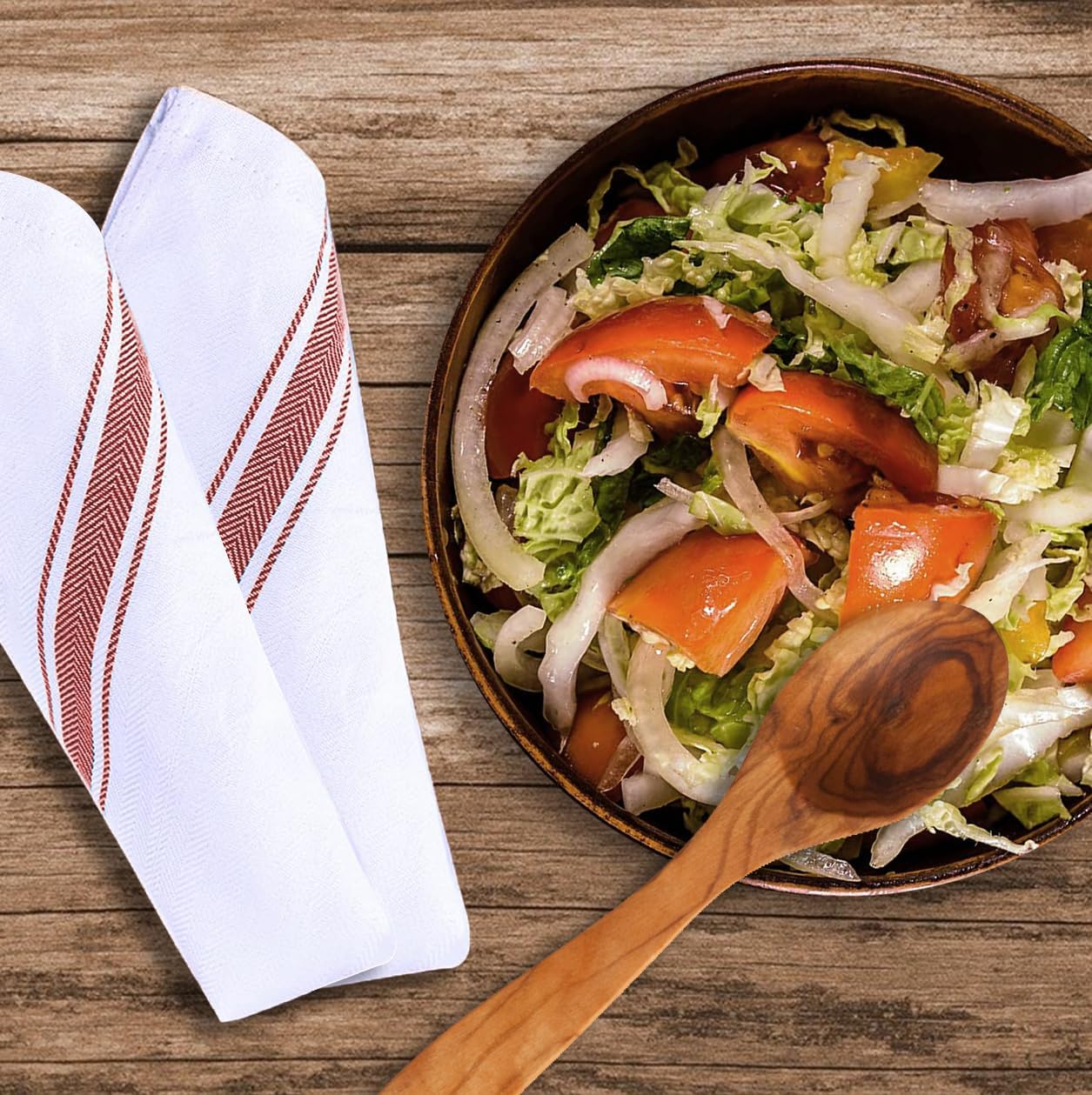 Dish Towels Set (Value Pack of 45) Size 15x25 Inch, 100% Cotton Soft & Absorbent Linen Kitchen Towels, Tea Towels, Reusable Cleaning Cloths for Household Cleaning (Red)