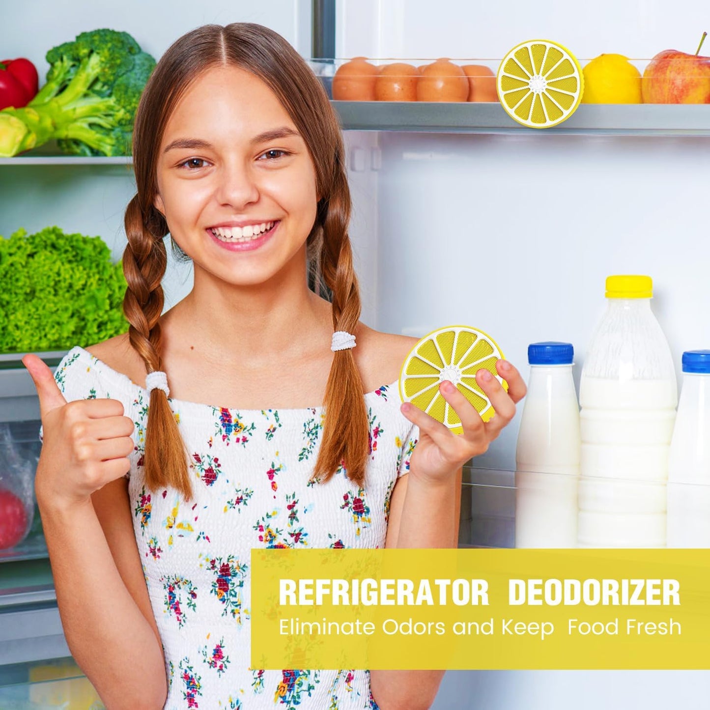 Fridge Deodorizer Odor Eliminator - Refrigerator Cleaner Freshener For Home, Smell Remover For Kitchen, More Effective Than Baking Soda Bamboo Air Purifier Bags