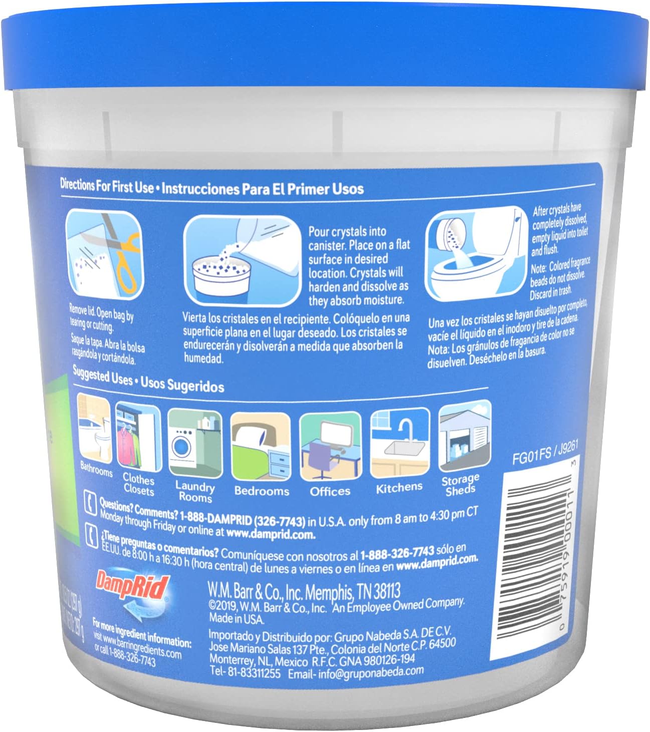 DampRid Fresh Scent Refillable Moisture Absorber - 10.5oz cup – Traps Moisture for Fresher, Cleaner Air