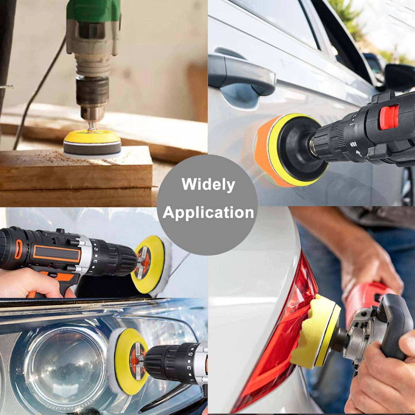 3 Inch Sanding Disc Car Headlight Restoration Kit, 120 Pcs Hook and Loop Wet Dry Sandpaper 60 to 10000 Grits Drill Polishing Buffing Pads Sponge with Rotary Tools for Car Metal Wood Glass