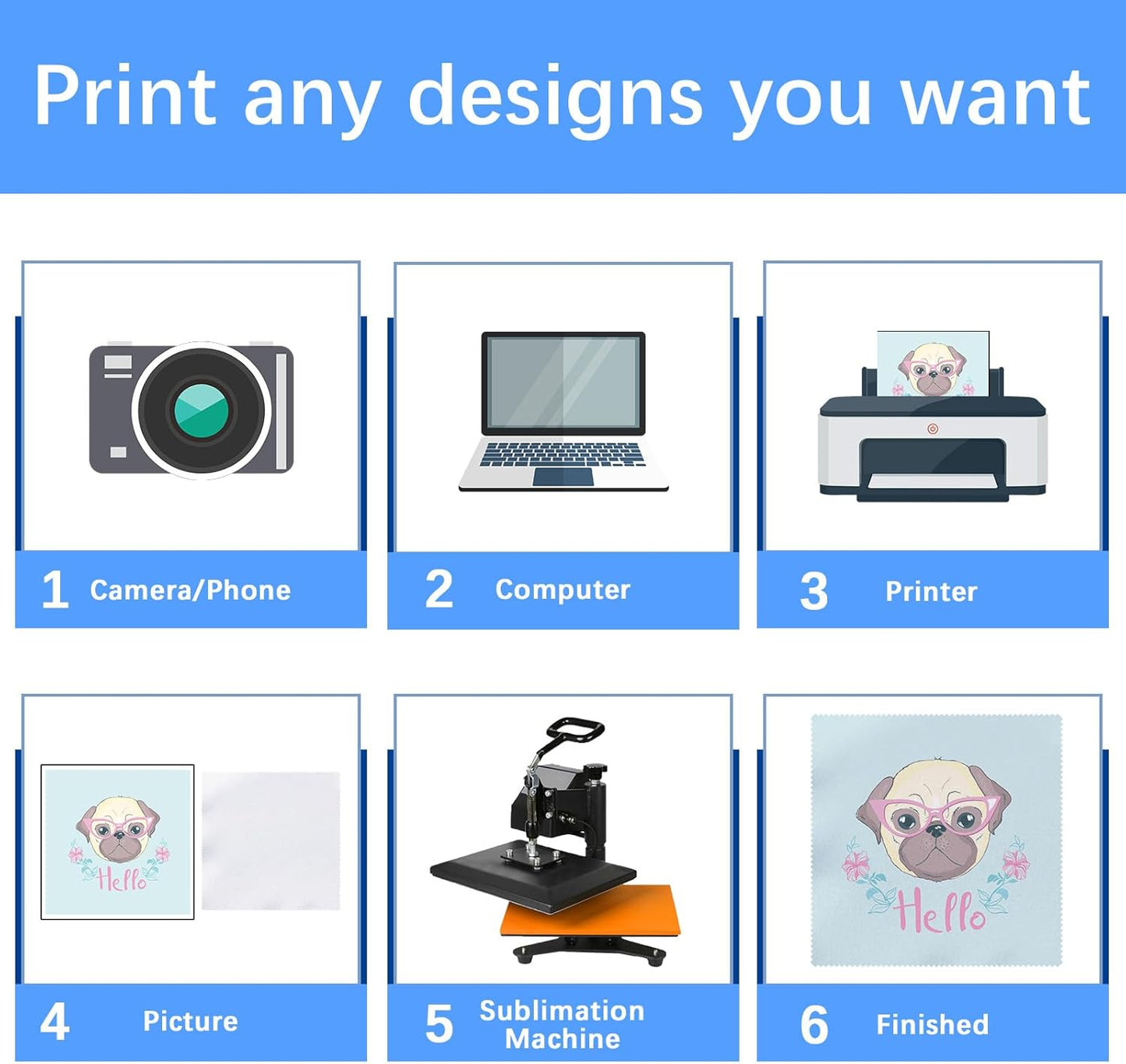 120 Pack Microfiber Cleaning Cloth for Glasses (5.5"x5.5"), Sublimation Eye Glasses Clean Cloths White Microfiber Lens Cleaner Cloths for Eyeglasses, Lenses, Silverware, Camera, Phones and Laptops