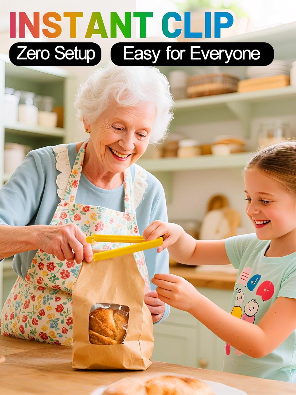 38 PCS Colorful Chip Clips - 4 Sizes Good Sealing Bag Clips for Food Snack Storage, Keeps Coffee, Bread, Cookies Fresh (6.3", 5", 3.5", 2.3")