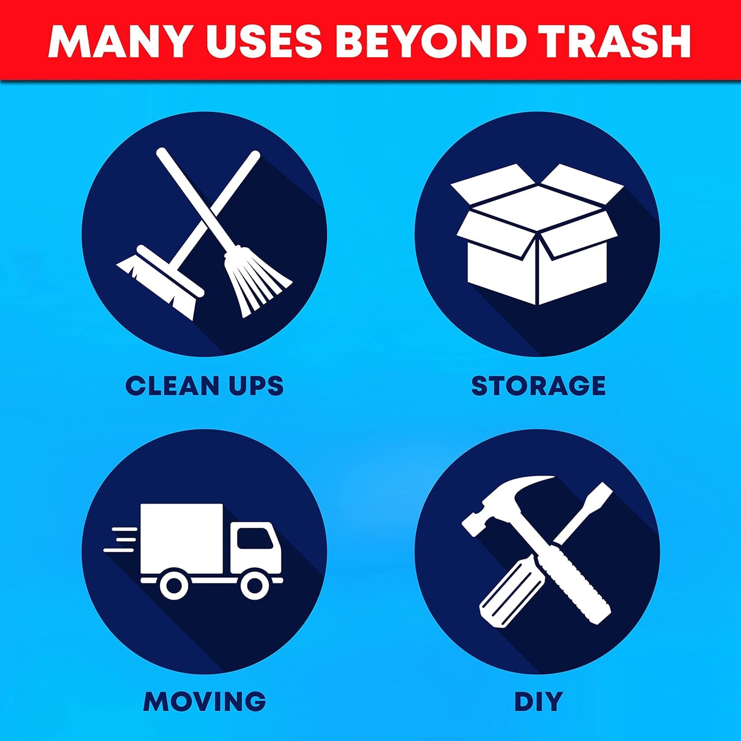 95-96 Gallon Trash Bags Heavy Duty (25 Bags w/Ties Value pack) Extra Large Trash Bags, 90 Gallon, 95 Gallon, 96 Gallon, 100 Gallon