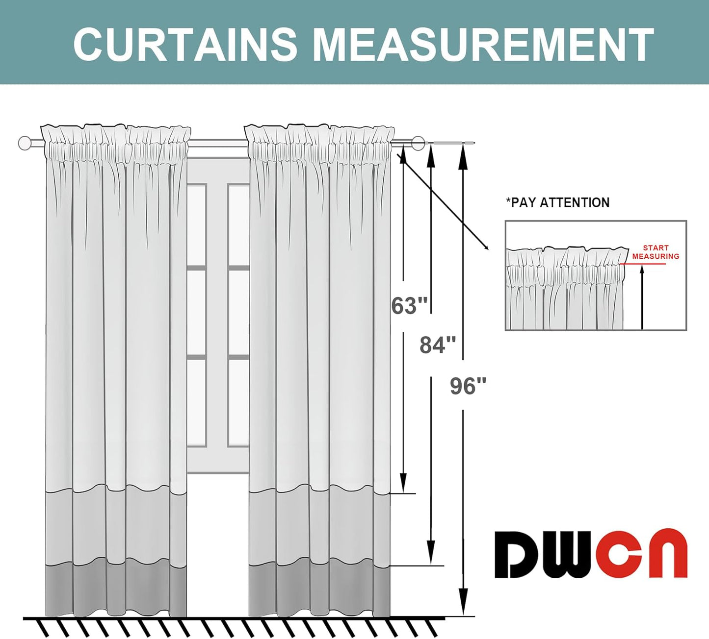 DWCN Kitchen Curtains for Small Windows 45 Inch Length 2 Panels Set, Solid Thermal Insulated Energy Saving Rod Pocket Window Treatment Curtains Blackout Drapes (W38 x L45 Inch, Dark Grey)