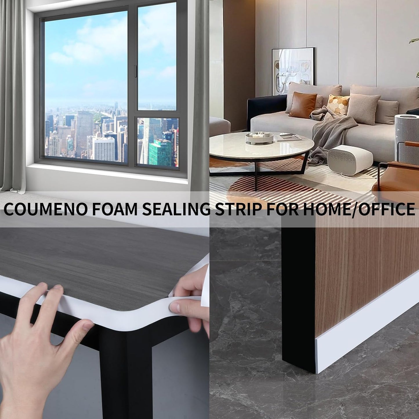 2 Pack Single-Sided Adhesive White Foam Tape, Single-Sided Sealing Strip Foam Pad Sponge Tape Window Weatherproof, Self-Adhesive Insulation Sealing Tape (White) 2inX16.4FT