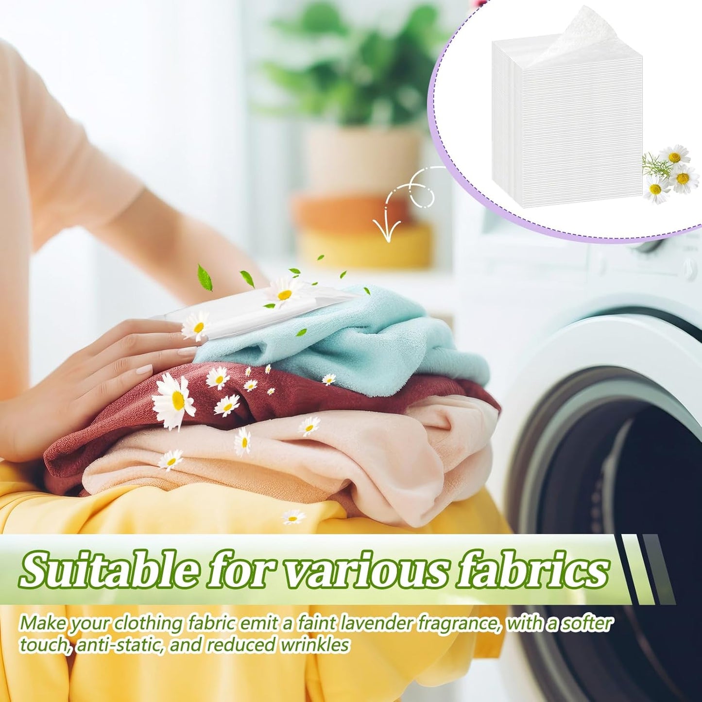 600 Count Dryer Sheets Bulk Fabric Softener Fresh Scent Dryer Sheets Naturally Softens and Removes Static Cling, Ideal for Large Households, Sensitive Skin(Summer Fresh)