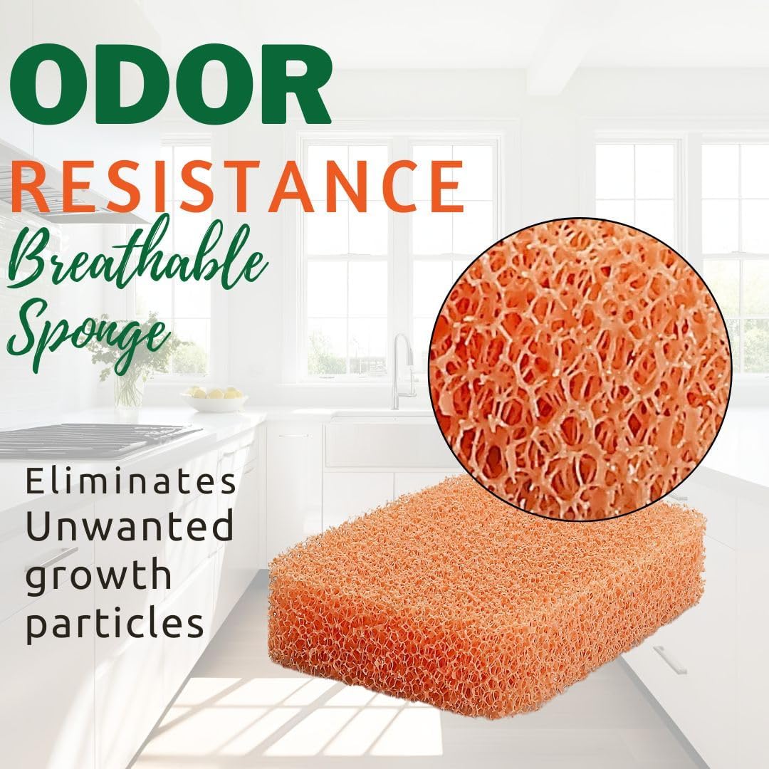 Peachy Clean Silicone Dish Sponge Scrubbers, Fresh Peach Scent, Non-Scratch, Odor-Resistant, Durable Dish Sponges for Kitchen