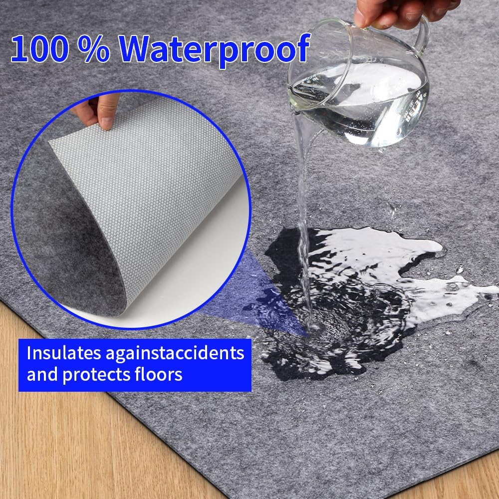 100% Waterproof Non-Slip Rug Pad 10x14 ft for Large Area Rugs Durable Felt Floor Protection pad for All Floors, Suitable for Cutting. Rug Pads Keep Rugs in Place and Provide Cushioning
