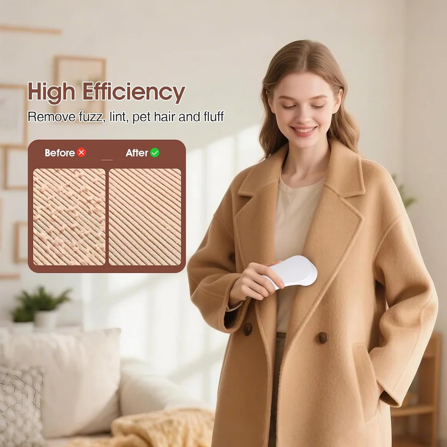 Electric Fabric Shaver, Lint Remover for Clothes, Rechargeable Sweater Shaver to Remove Fuzz and Pill for Sweater, Delicates, Bedding and Couch (White)