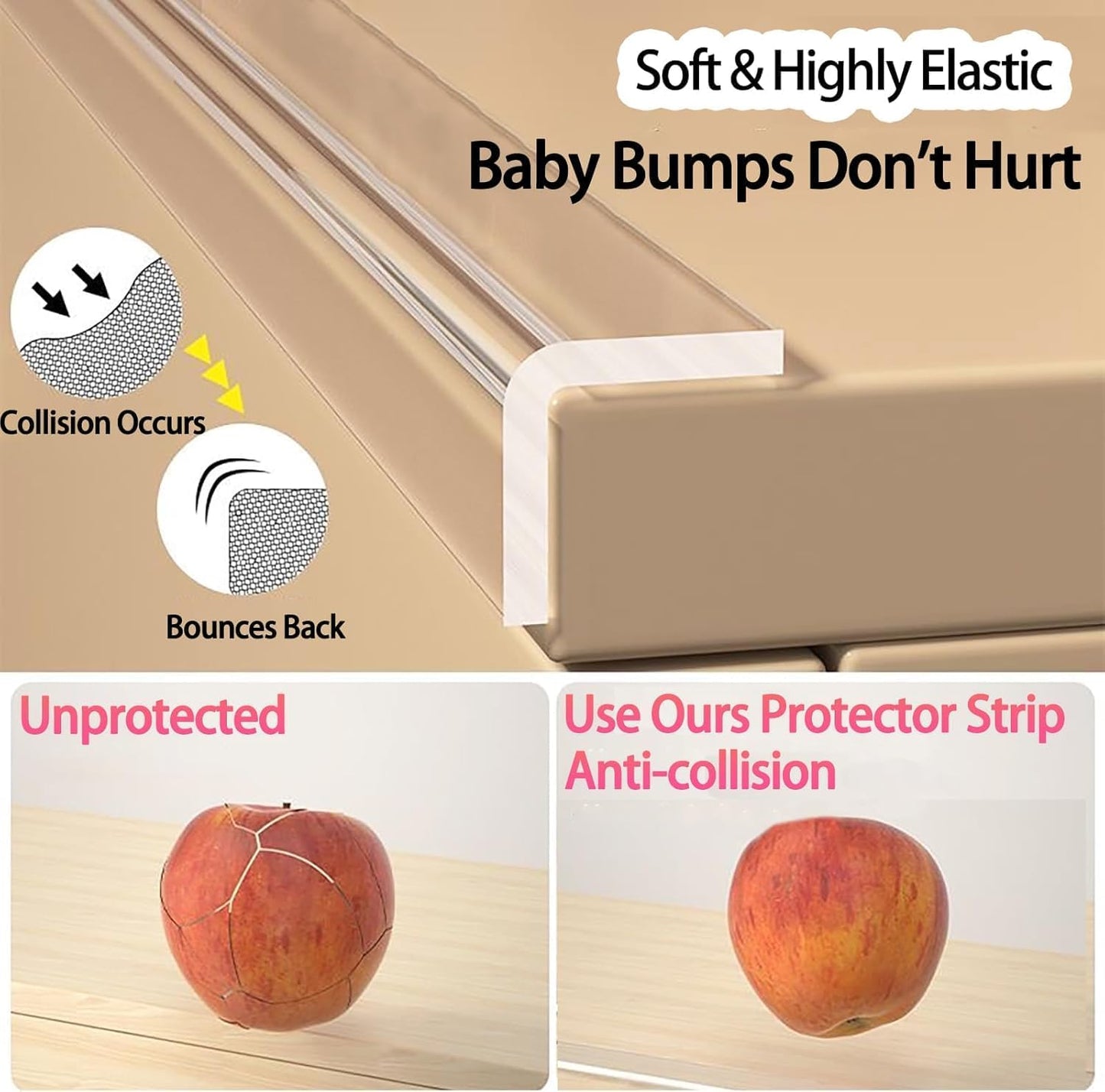 Clear Soft Corner Protectors for Furniture Strip,2in x13FT,2 Rolls,Sharp Edge & Table Bumper,Window Edge,Wall Protector, Soft Corner Guards Safe for Proof,Table Corner Protectors in Family