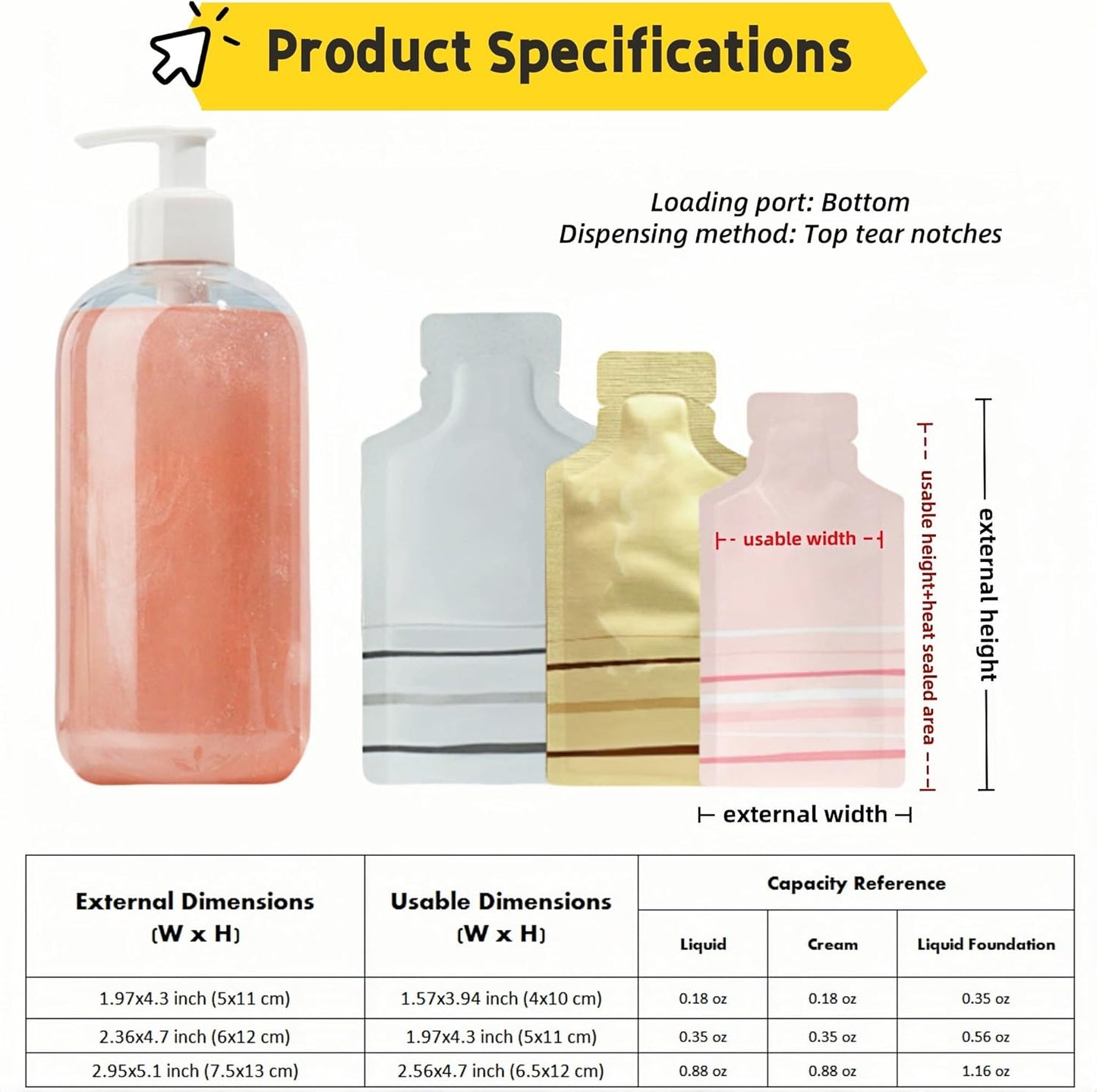 100 Pack 2.36x4.7 inch Heat Seal Sample Mylar Packets for Portable Travel Toiletries Empty Disposable Liquid Shampoo Pouch Single Serving Coffee Powder Condiments Food Storage (Pink)