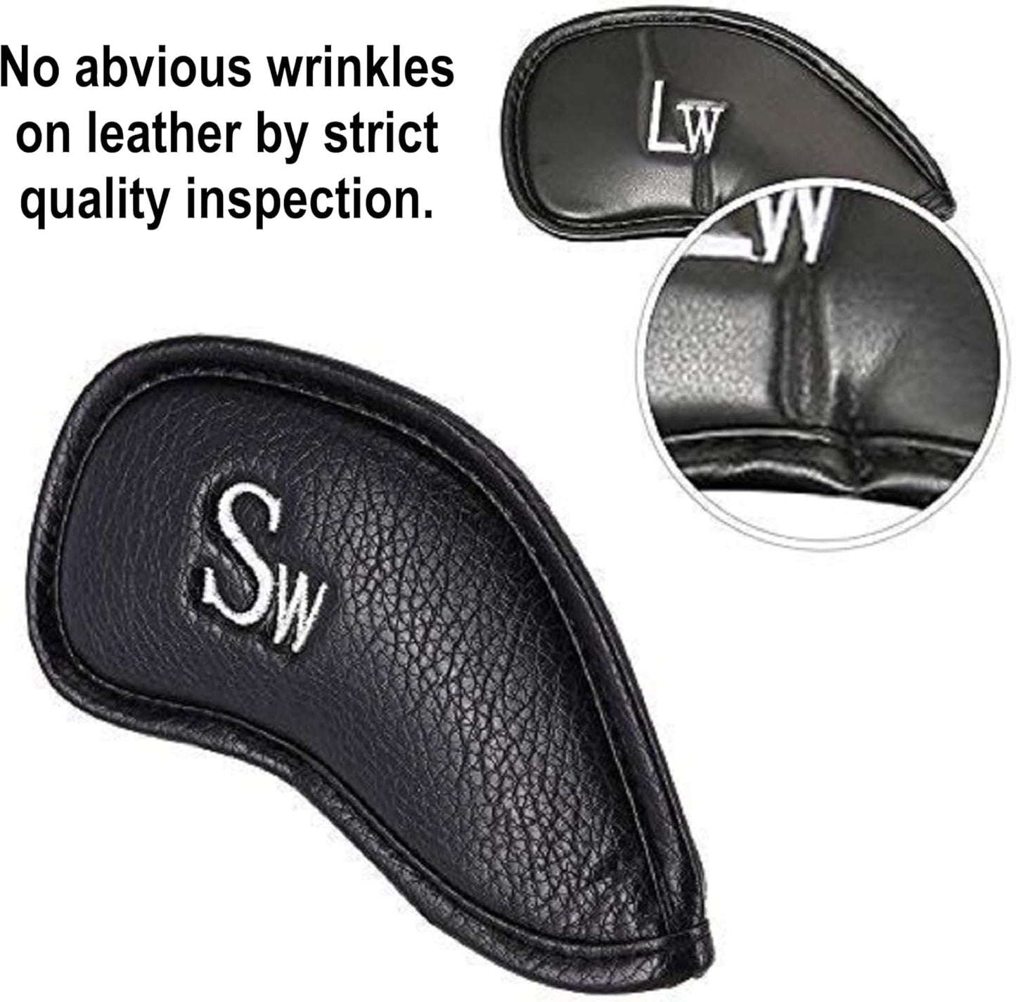 CRAFTSMAN GOLF 12pcs or 1pc Thick Synthetic Leather Golf Iron Head Covers Set Headcover Fit All Brands Callaway Ping Taylormade Cobra Etc. Also Custom Name