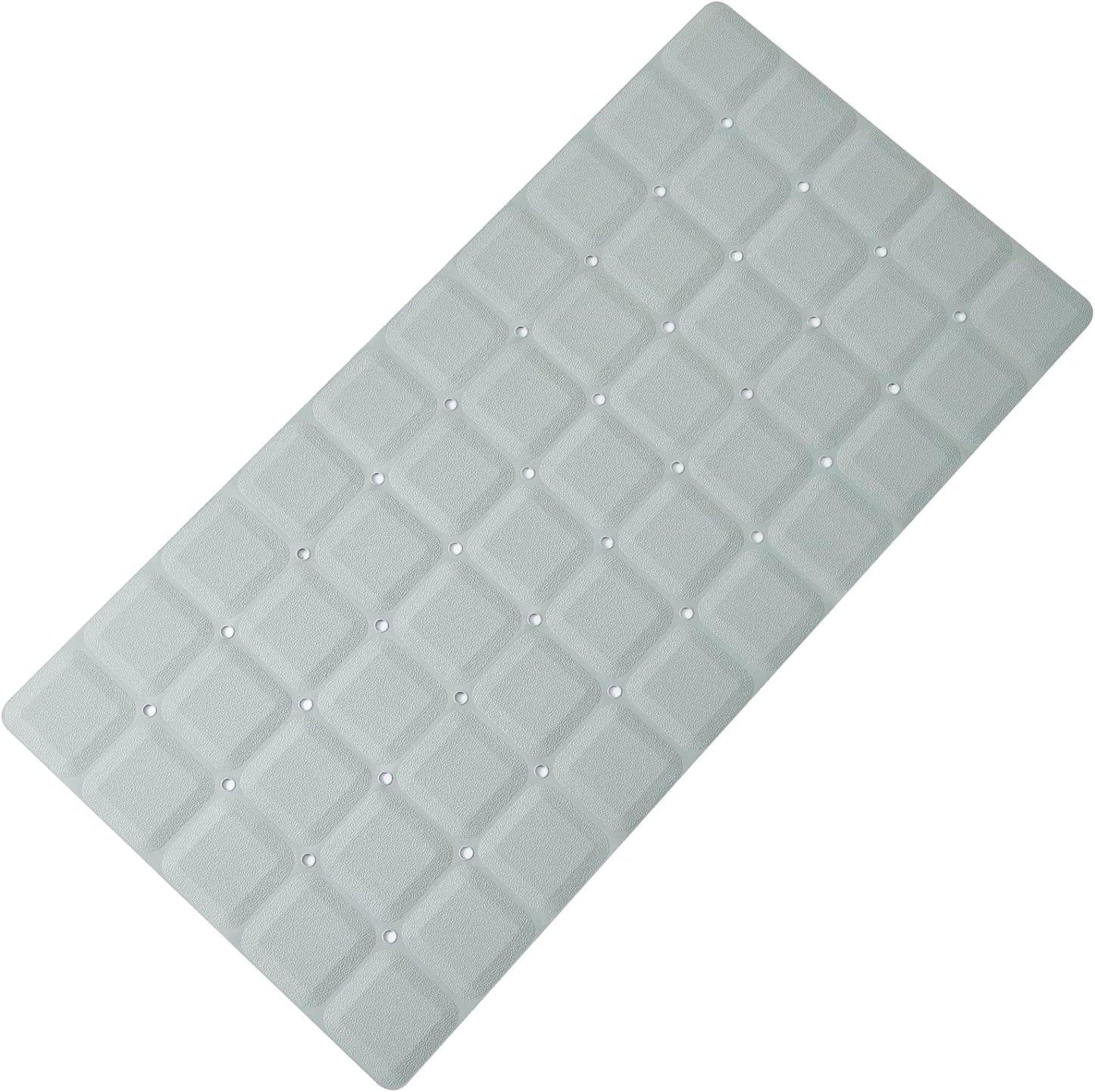 Foldable Silicone Bathtub Mat: Jumbo Size Heavy Duty Safety Bath Mat for Tub Without Suction Cups Non Slip Bath & Shower Mat for Textured, Reglazed, Refinished Tub (Grey, 35.8 x 17.7)