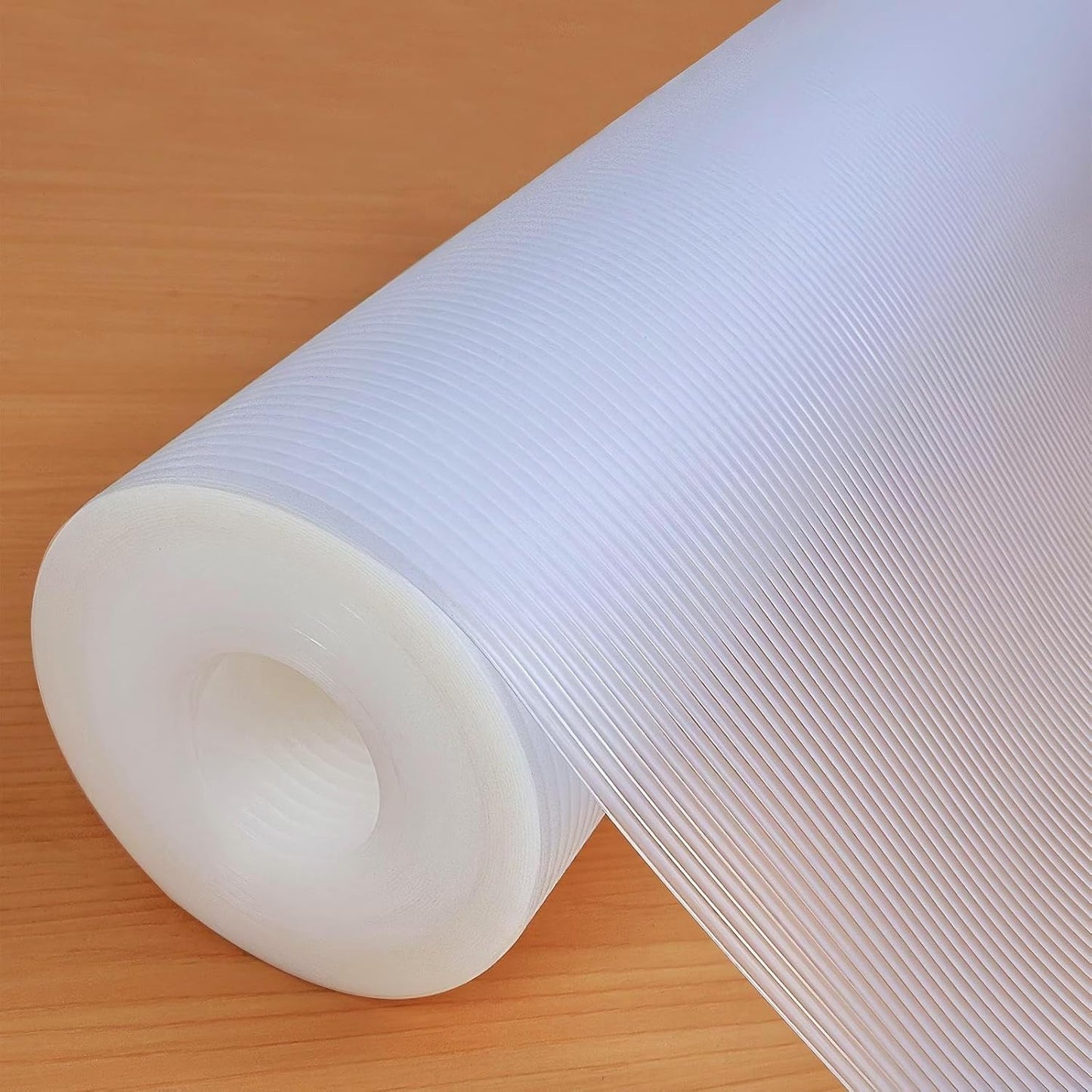 10 in x 20 ft Shelf Liners Drawer Liner for Kitchen Cabinets Non-Adhesive Non Slip, Refrigerator Mats for Shelves, EVA Plastic Cupboard Protector, Waterproof Lining (Clear Stripe, Ribbed)