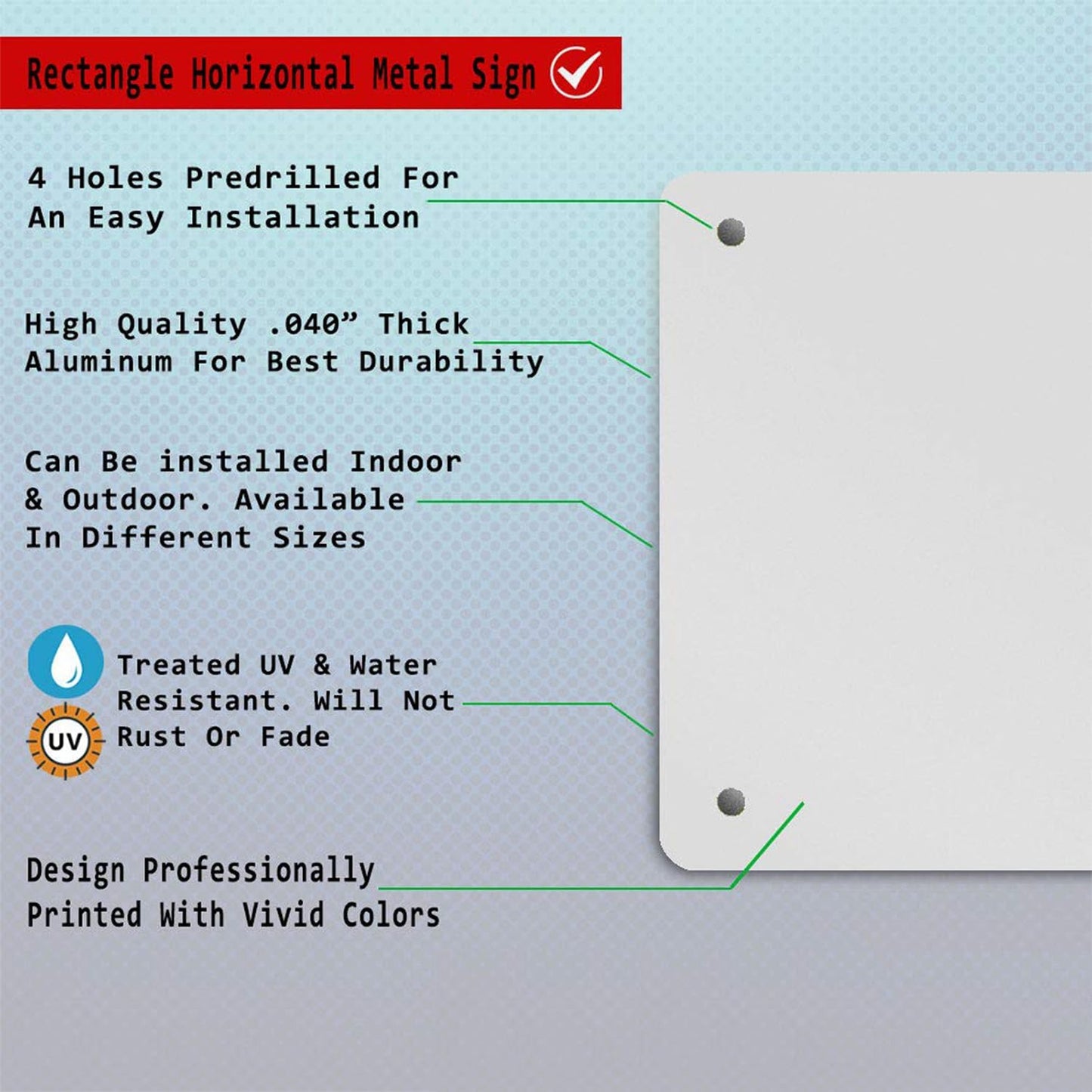 Custom Aluminum Weatherproof Metal Sign - Multiple Sizes, Custom Personalized Text And Picture - Hazard, Garden, Door Signs