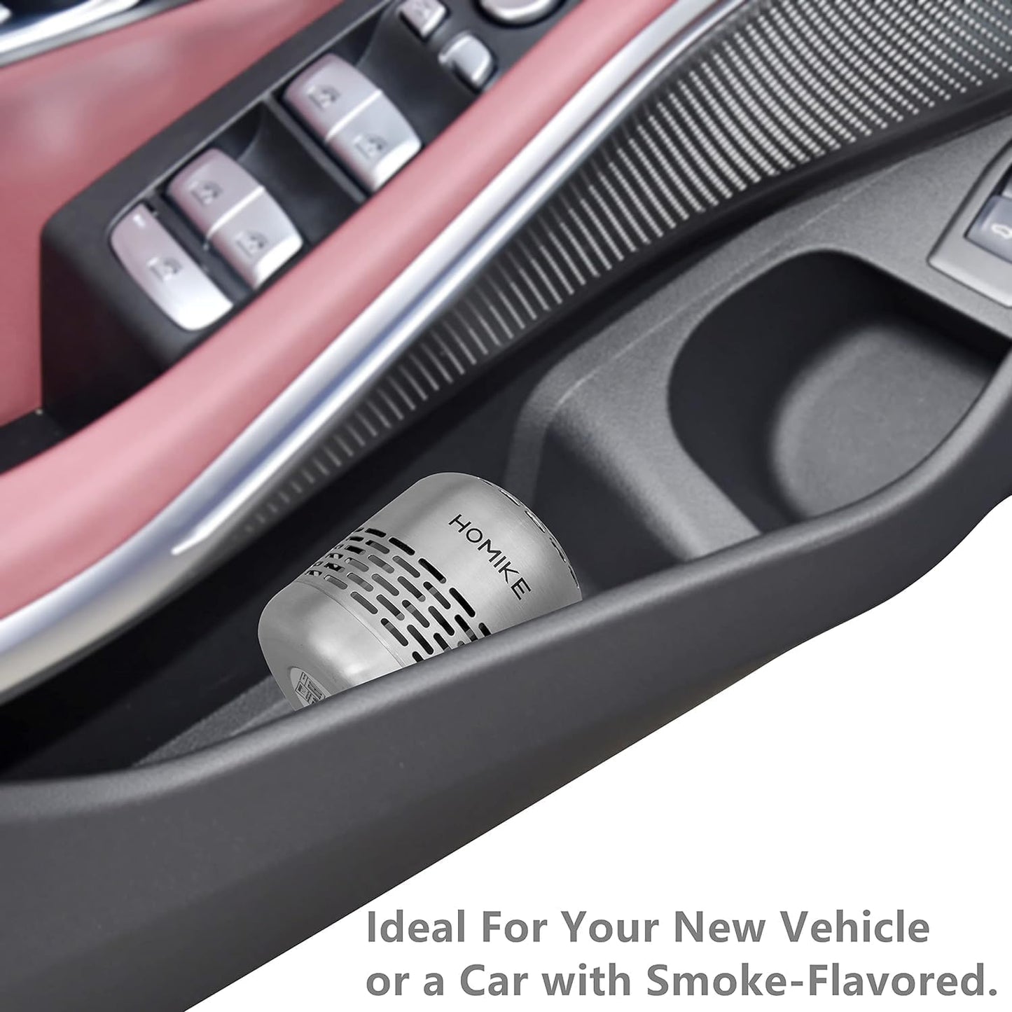 HOMIKE Refrigerator Deodorizer, Odor Eliminator,Last up to 10 Years for Car,Closet,Shoes Cabinet,Fridge and Freezer,Outperforms Baking Soda and Activated Carbon(Stainless Steel)