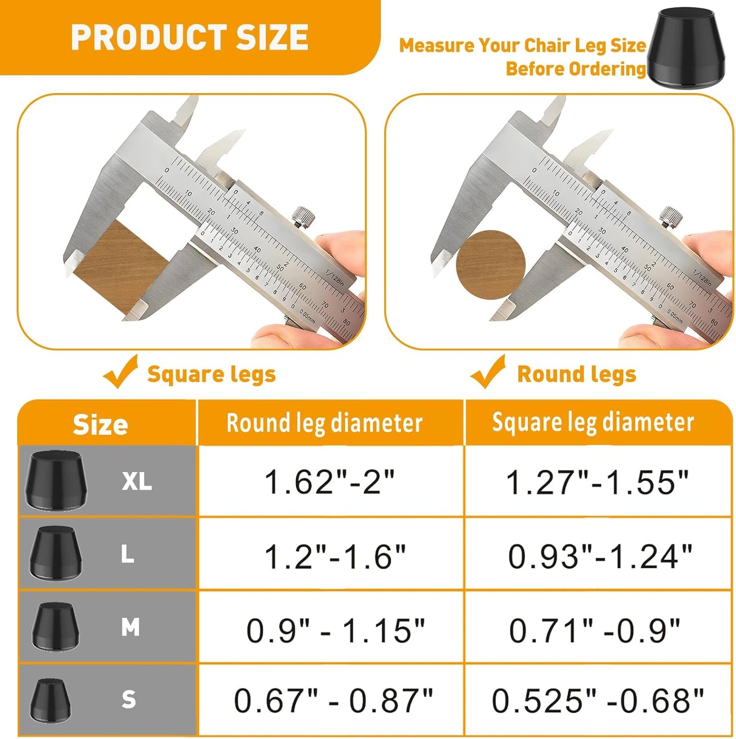 Furniture Sliders,24 PCS Chair Leg Sliders for Carpet, Furniture Movers Sliders, Carpet Chairs Furniture Glides, Floor Protectors, Carpet Moving Sliders Easily Move.(Black, Round Fit:0.9-1.15")