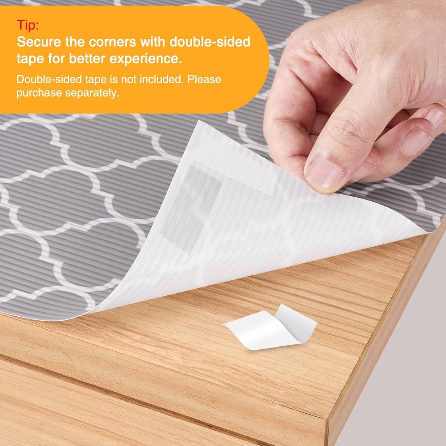 Glotoch Shelf Liner for Kitchen Cabinets Non Adhesive, 12" x20FT(240 Inch) Non Slip Drawer Liners, Waterproof Shelf Paper Closet Liners for Refrigerator Gray