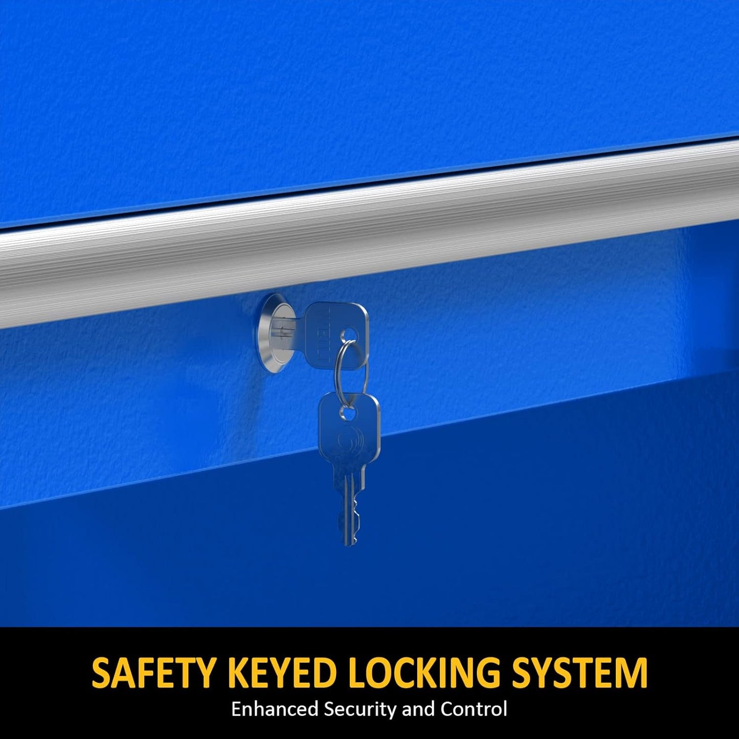 3 Tier Rolling Tool Cart Utility Cart on Wheels, Heavy Duty Tool Chest Storage Tool Box Cart, Industrial Mechanic Service Cart with Locked Drawers for Garage, Warehouse, Repair Shop, Workshop Blue