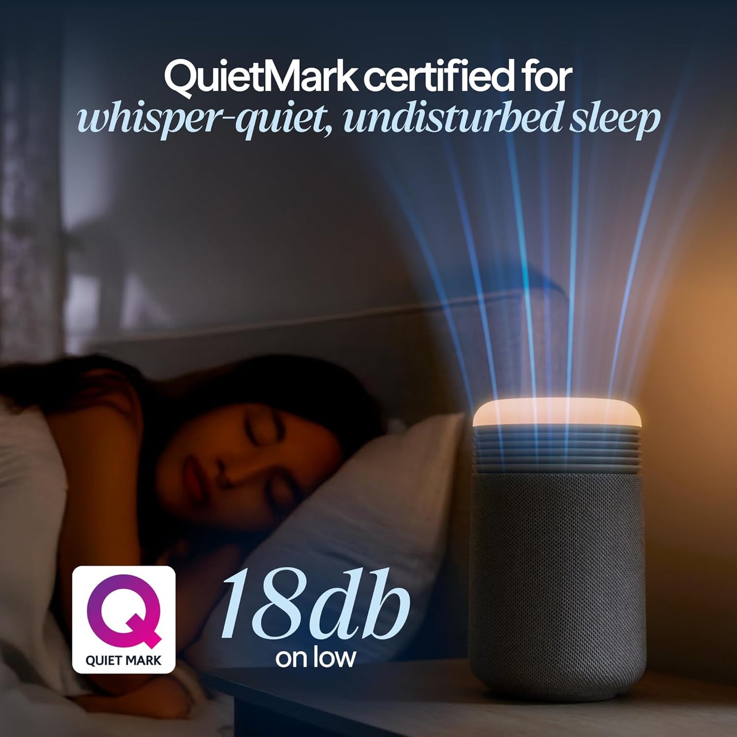 BLUEAIR Purifier for Bedroom - Mini Restful - Sunrise Clock with HEPASilent Filtration and Wake Up Light - Cleans Air and Supports Circadian Rhythm - USB-C and App Connectivity