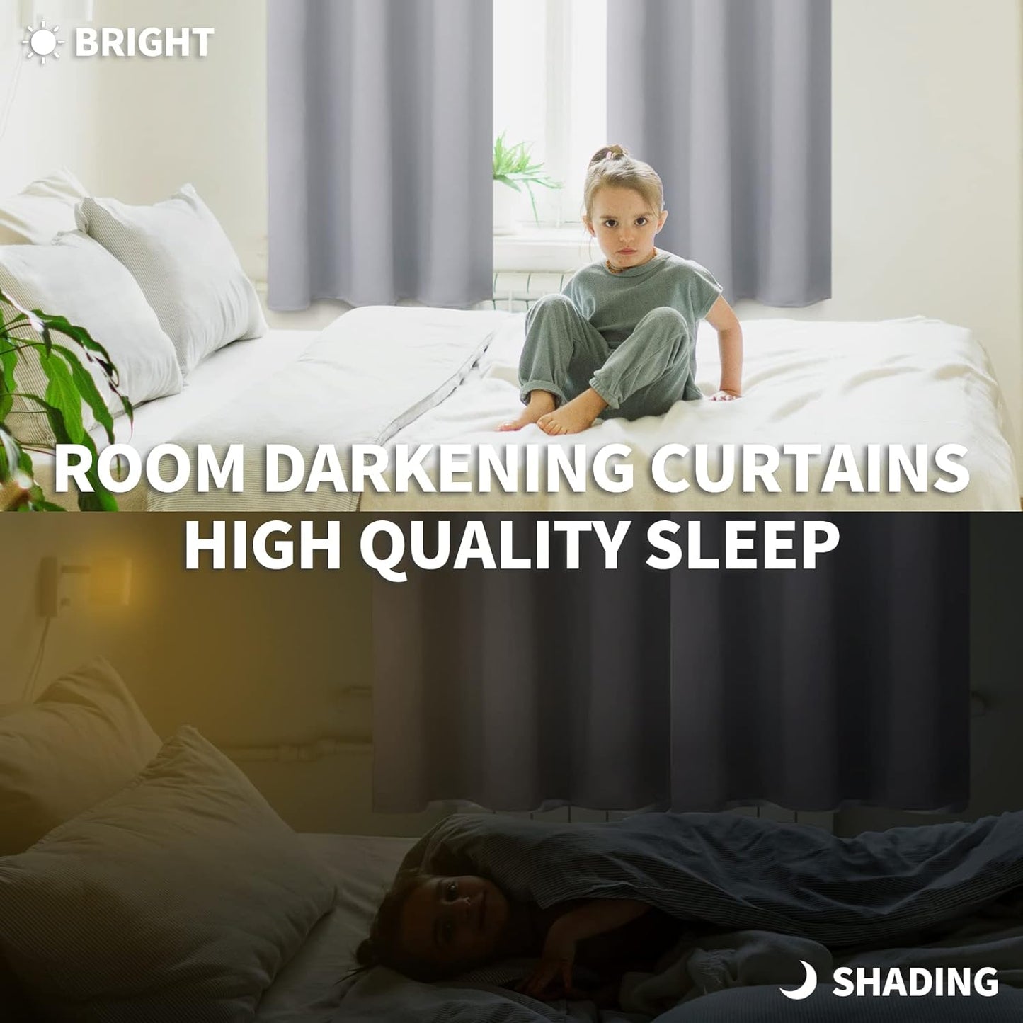 BGment Light Grey Blackout Curtains 40 Inches Length - Rod Pocket Short Window Drapes for Kitchen Bedroom Cafe Rv Camper Room Darkening Privacy Blinds Thermal Insulated, 2 Panels, 34 x 40 Inch