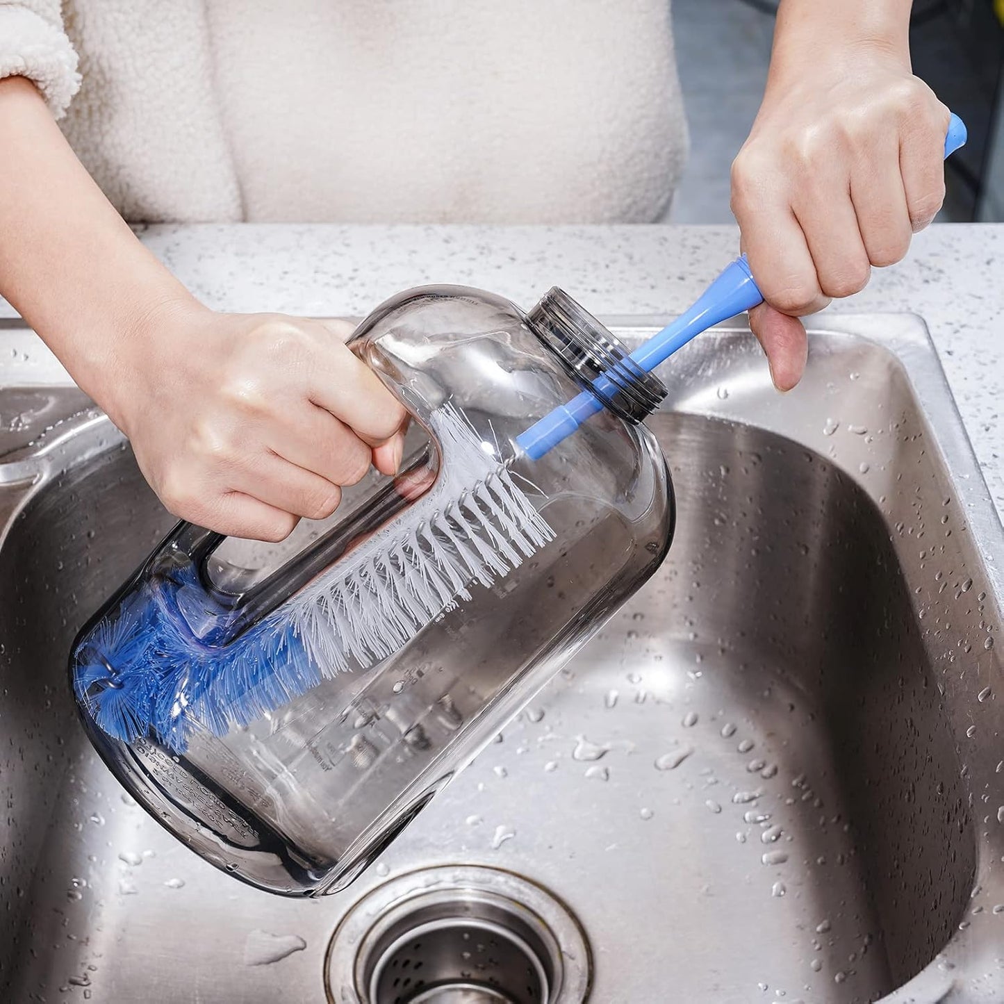 Bottle Brush Cleaner 5 Pack - Long Handle Water Bottle and Straw Cleaning Brush Set for Washing Narrow Neck Bottles, Sport Bottles, Kombucha, Wine Decanter, Flask, Beer Brewing Supplies