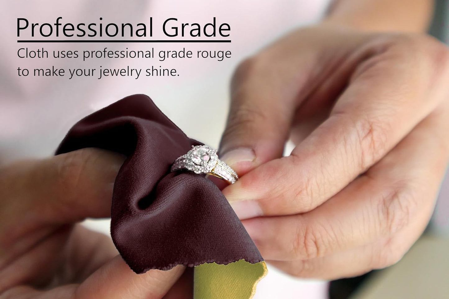 Cadie Silver Polishing Rouge Cloth - 100% Treated Reusable Cotton Cleaning Cloth For Gold Jewelries Platinum and Silverware - Restore Shines & Remove Tarnish for Jewelry | 10 x 12 Inches - 1 Pack