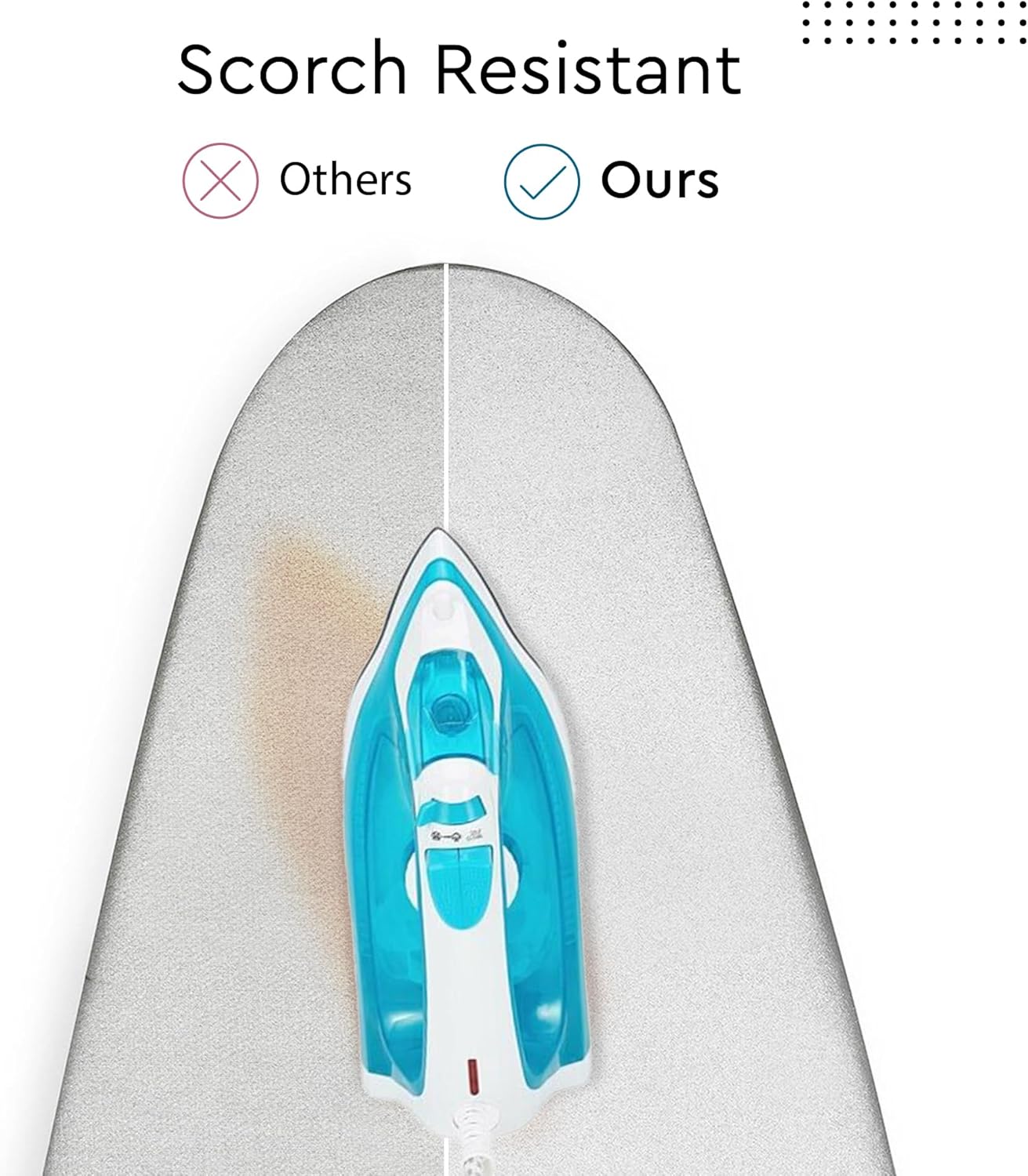 Encasa XO Ironing Board Cover and Pad 54"x15" - Thick 2mm Foam Padding, Drawstring Tightening & Lock, Heat Reflective, Scorch & Stain Resistant, Standard Large Ironing Board - Silver Premium