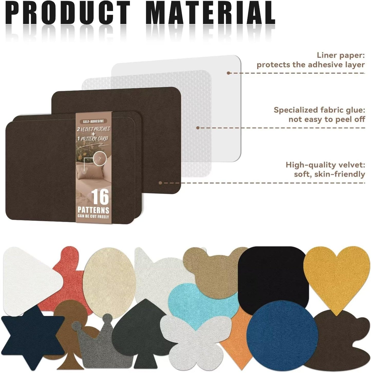 Azobur Fabric Couch Repair Patch 8.3 x 11 inches,Self-Adhesive Fabric Repair Patch for Furniture,Handbag,Sofa,Car Seats-(Brown)