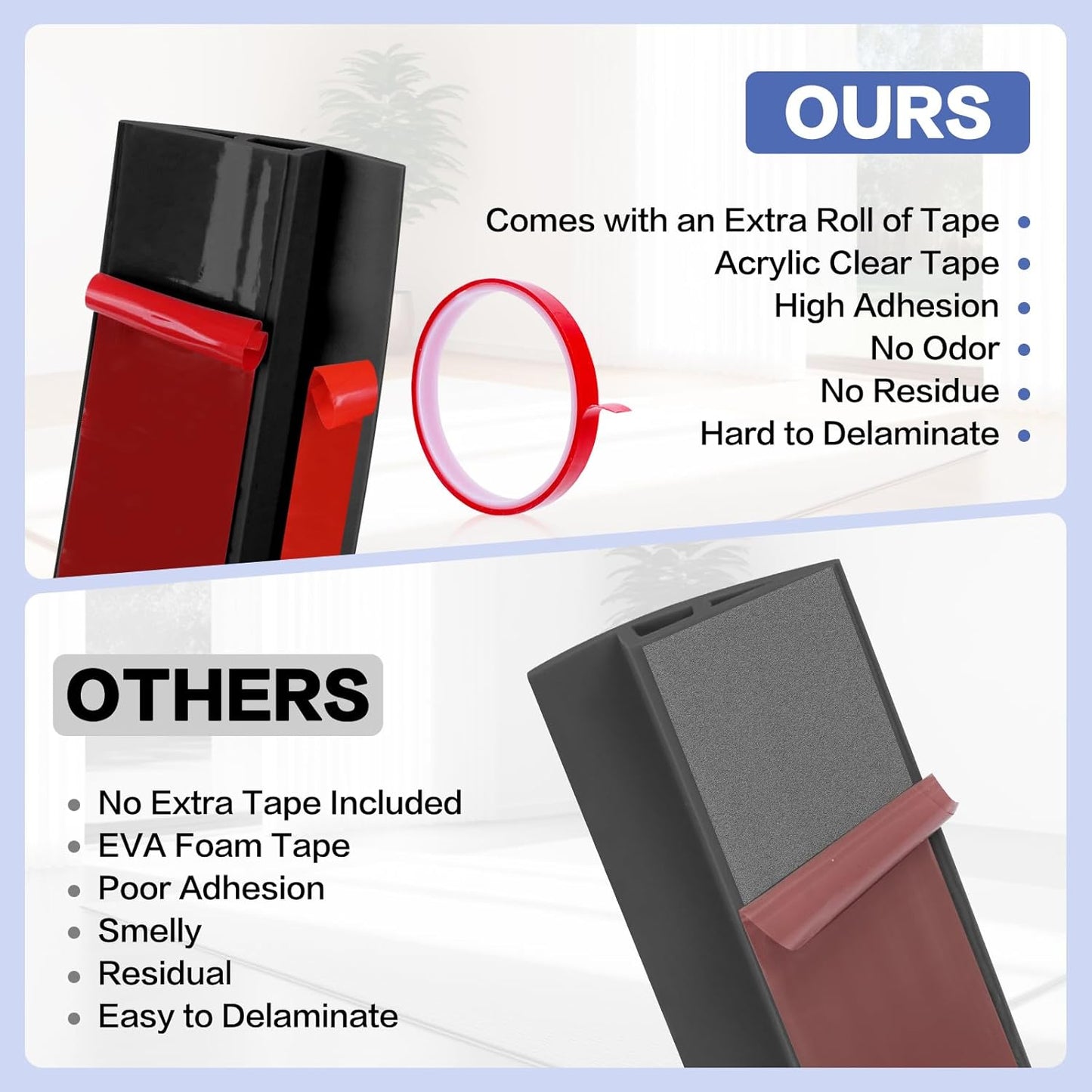 Floor Transition Strip Vinyl Door Threshold Ramp Self Adhesive Carpet Edging Strip Doorway Edge Trim, Overlap Edge Reducer for Laminate Carpet, Floor, Tile (Black, 1/5" to 2/5", 3.3Ft)