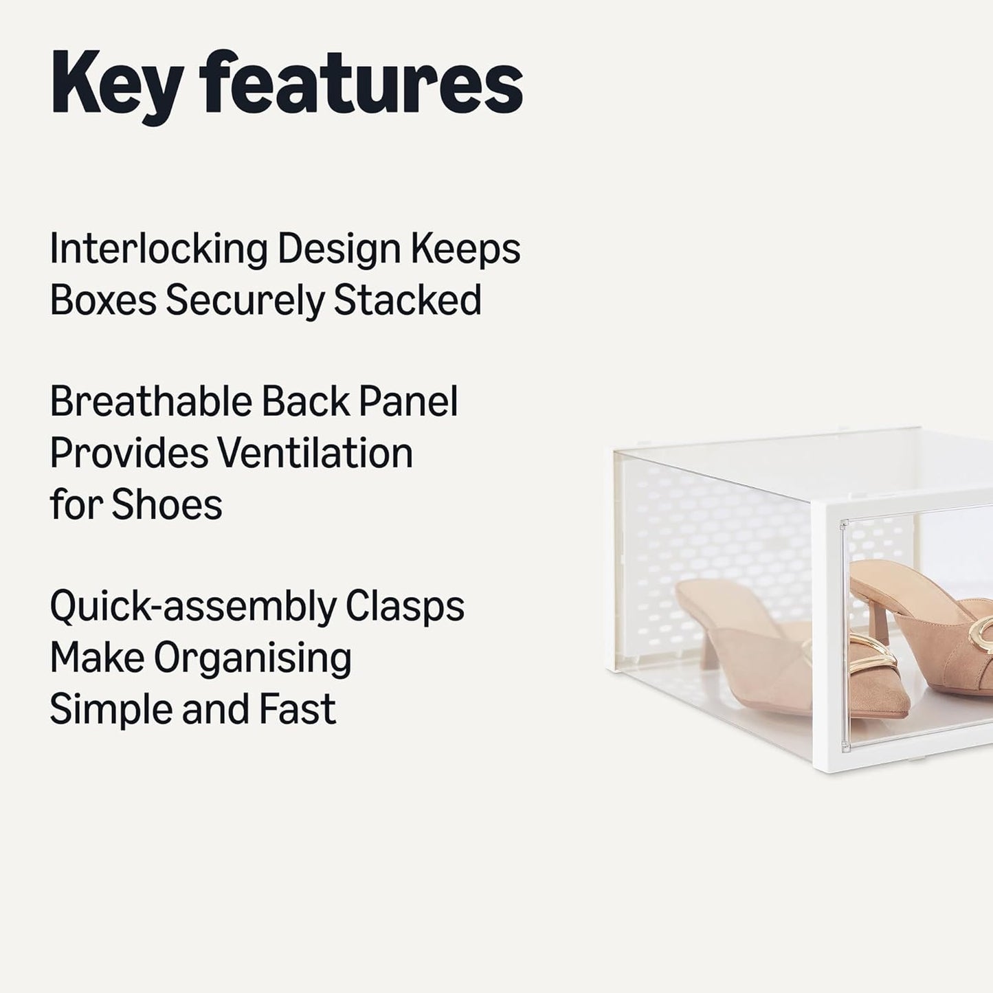 Amazon Basics Stackable and Foldable Clear Shoe Storage Organizer Box, Medium, Pack of 12