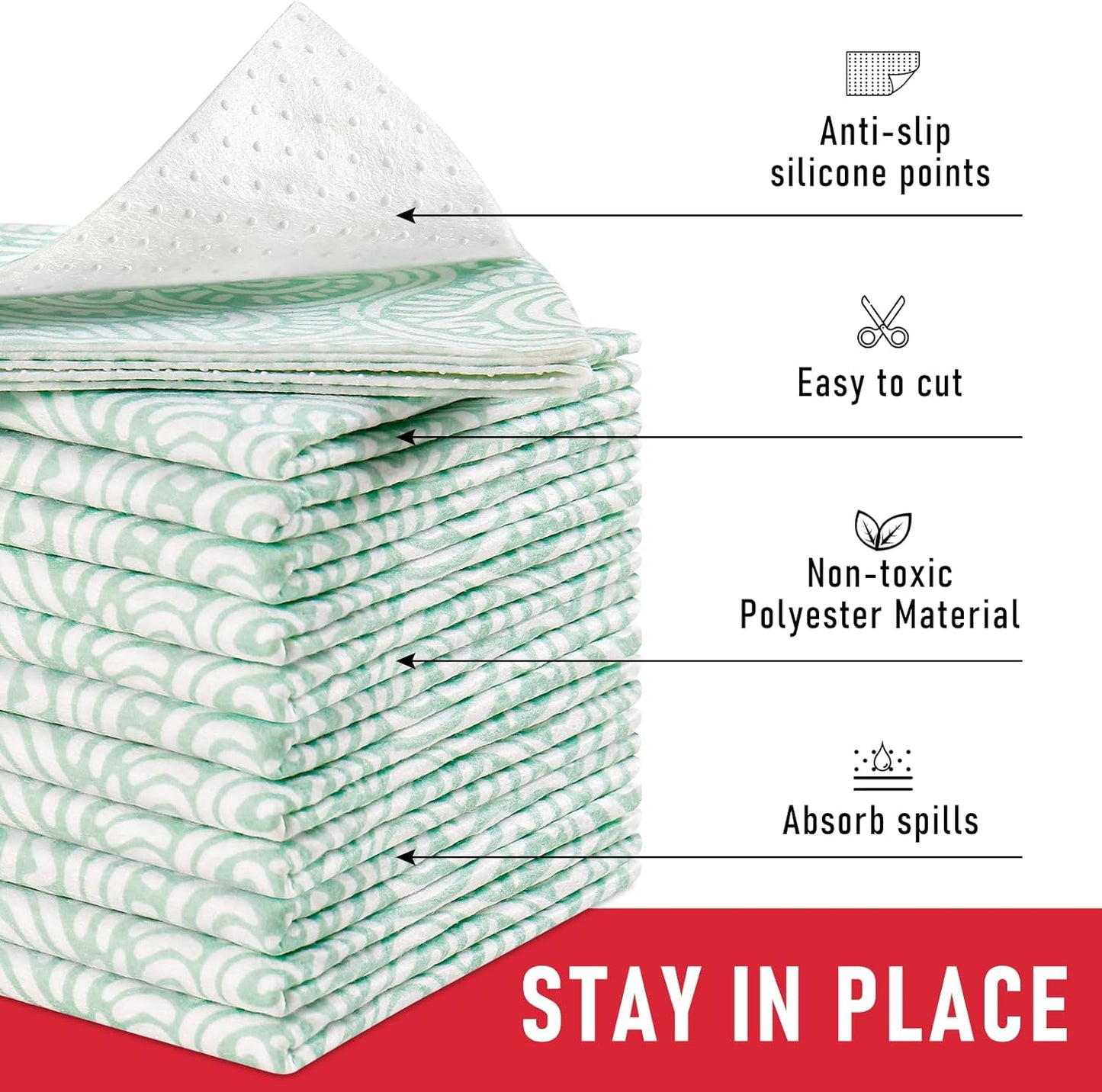 Cooyes 6 Pack Refrigerator Shelf Liners for French Door Fridge, 17.7" × 36" Extra Large, Non-Slip Fridge Mats Machine Washable, Refrigerator Drawer Liner for Glass Shelves Kitchen Cabinet