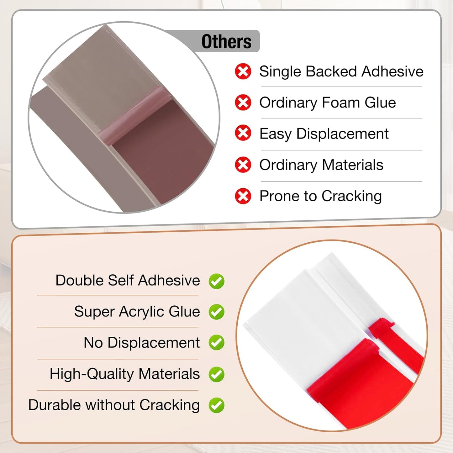 Floor Transition Strip Self Adhesive Vinyl Door Threshold for Doorways Carpet Edging Trim Overlap Edge Reducer for Laminate Floor, Carpet, Tile (White, 2/5" to 3/5", 3.3Ft)