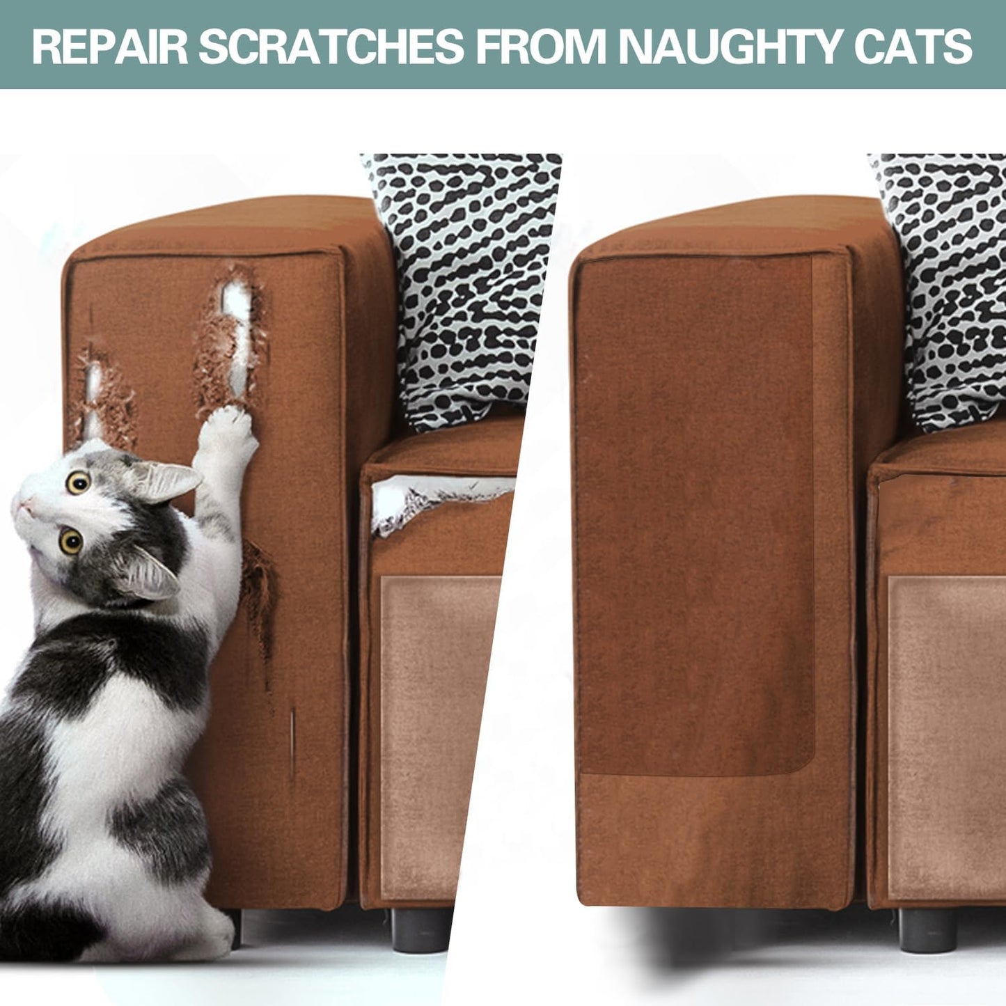 Azobur Rectangular Velvet Repair Patch, Self-Adhesive Flannel Fabric Patch, Multi Colors, Microfiber Patch，Can be Used to Patch Sofas, Car Seats, Handbags, Jacket Holes and Tears (Dark Brown)