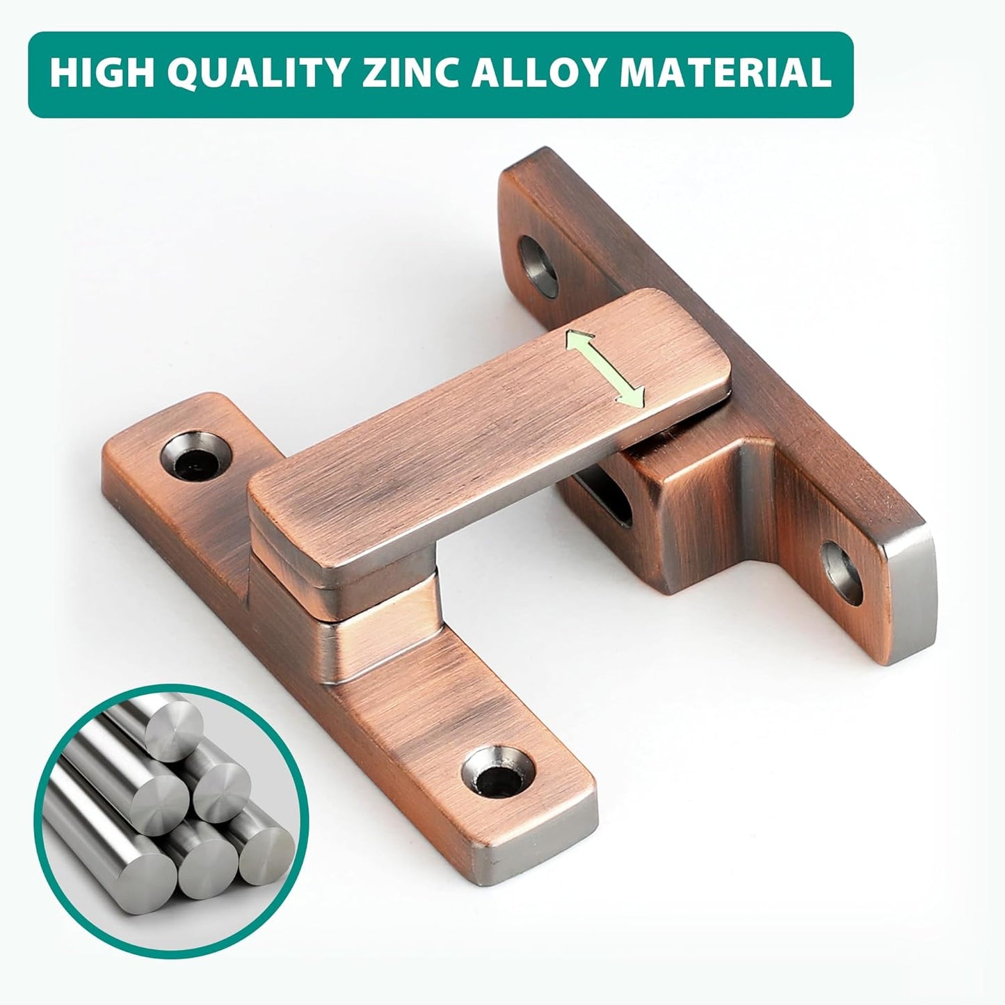 90/180 Degree Flip Latch Gate Latch, Heavy Duty Black Safety Door Lock Enhanced Security Flip Latch Lock Hardware for Interior Door Front Door Barn Garden Fence Window Bathroom Cabinet