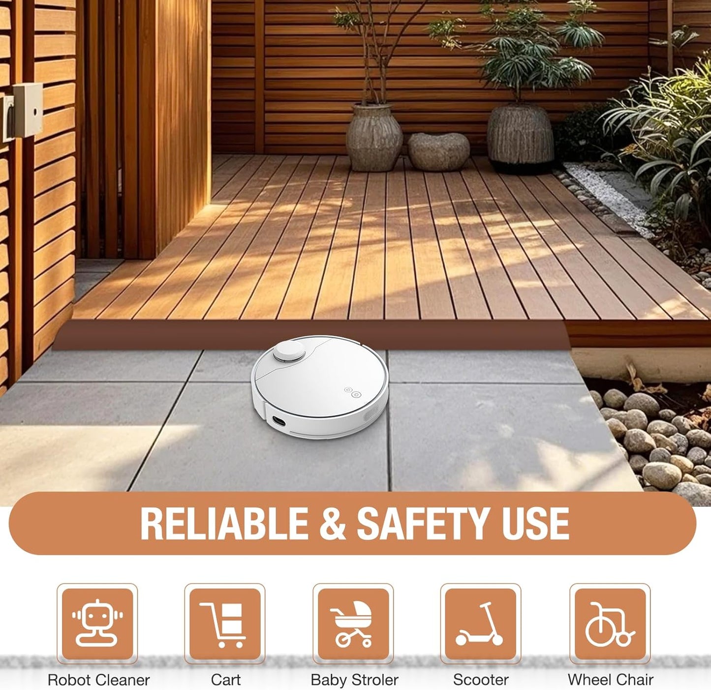 Floor Transition Strip Self Adhesive Vinyl Door Threshold for Doorways Carpet Edging Trim Overlap Edge Reducer for Laminate Floor, Carpet, Tile (Brown, 2/5" to 3/5", 3.3Ft)