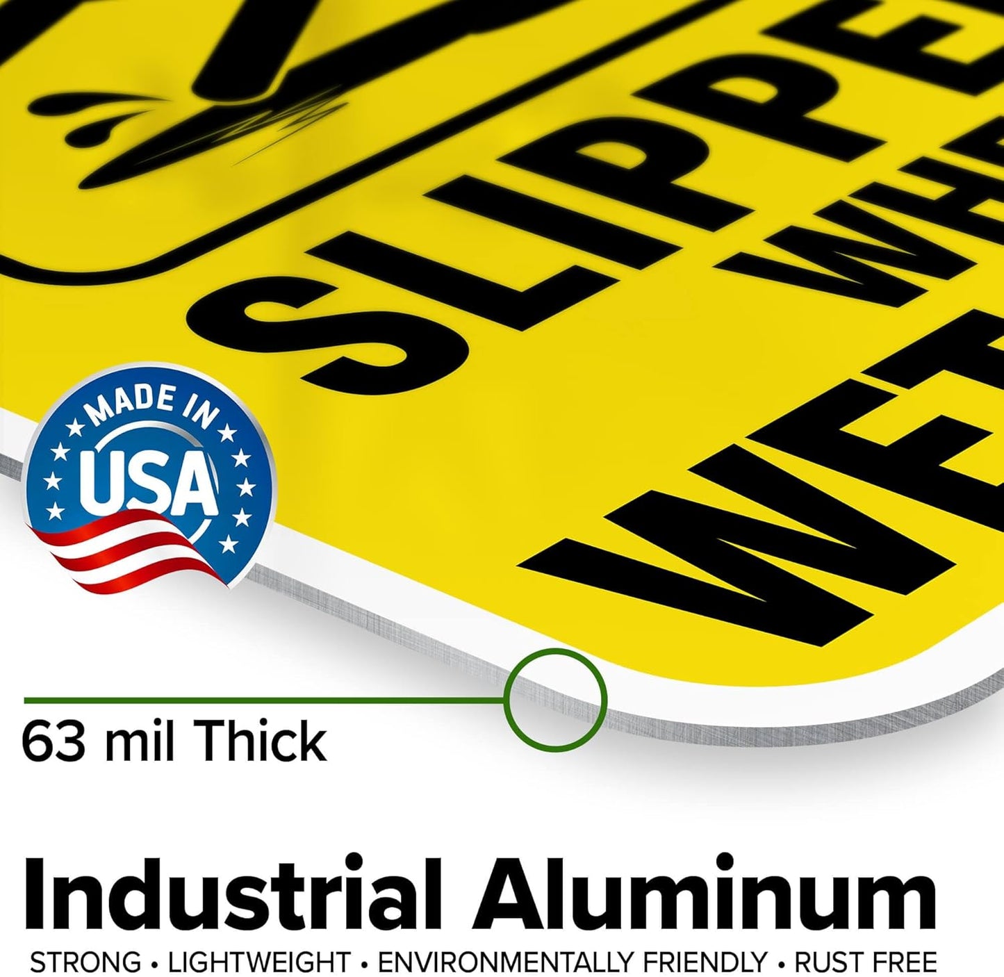 Caution Slippery When Wet Sign or ICY Sign, 12"x18" Aluminum, Fade Resistance, Indoor/Outdoor Use, USA MADE By My Sign Center