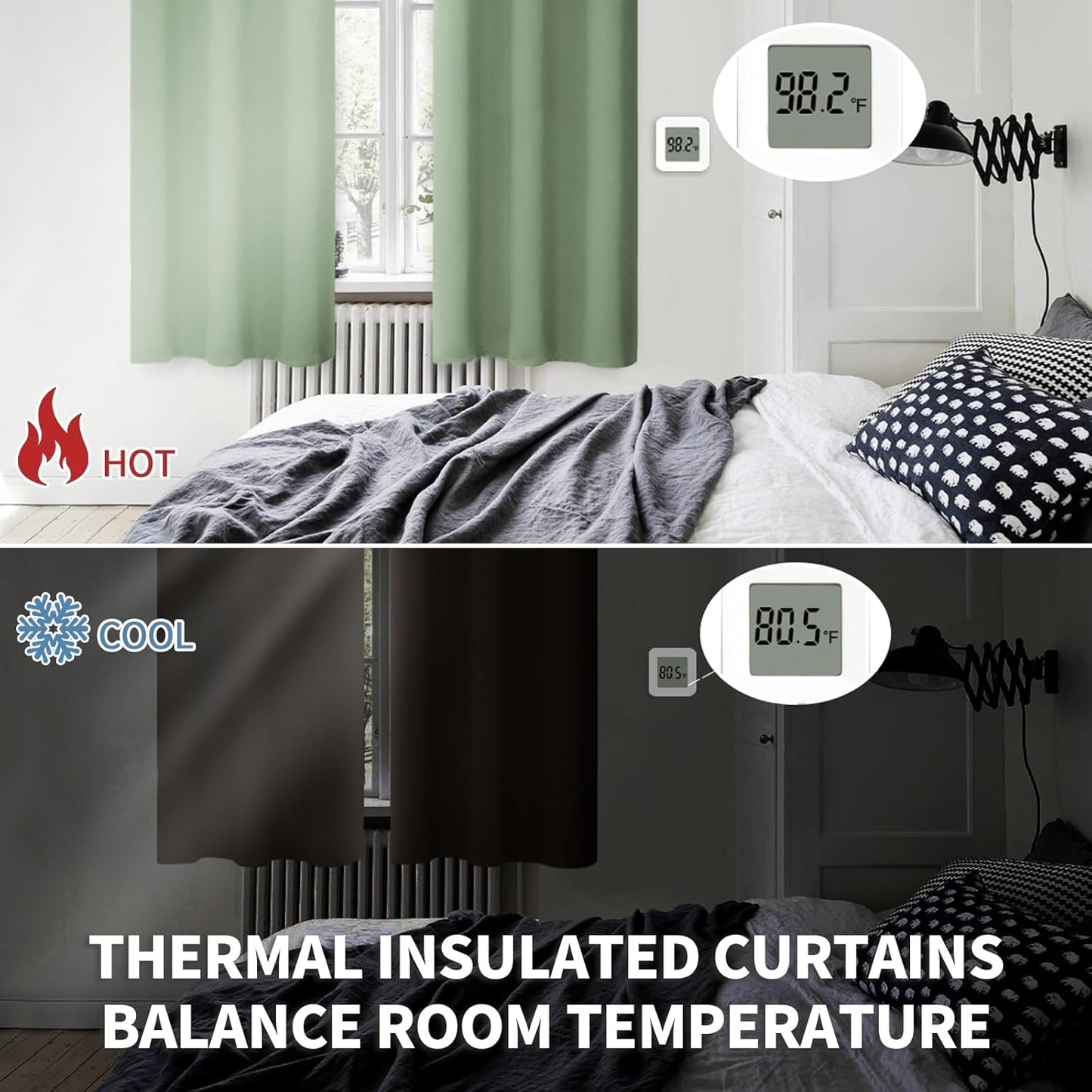 BGment Olive Green Blackout Curtains for Kitchen Cafe Window - Half Window Drapes Thermal Insulated Blackout Blinds for Rv Bathroom Privacy, 29 x 36 Inch, 2 Panels