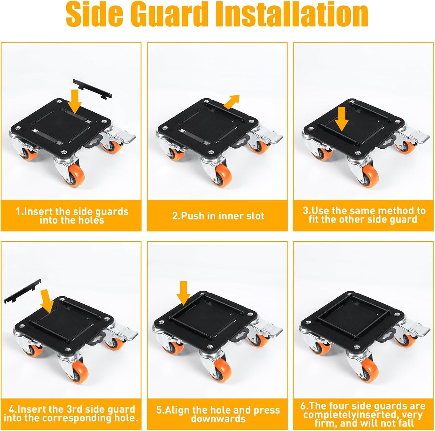 Furniture Movers with 4 Wheels,Heavy Duty Furniture Lift Mover Tool Set with 2000 lbs Load Capacity, Easy Sliders Dolly with Removable Side Guards&Brake, for Moving Appliance,Sofa etc