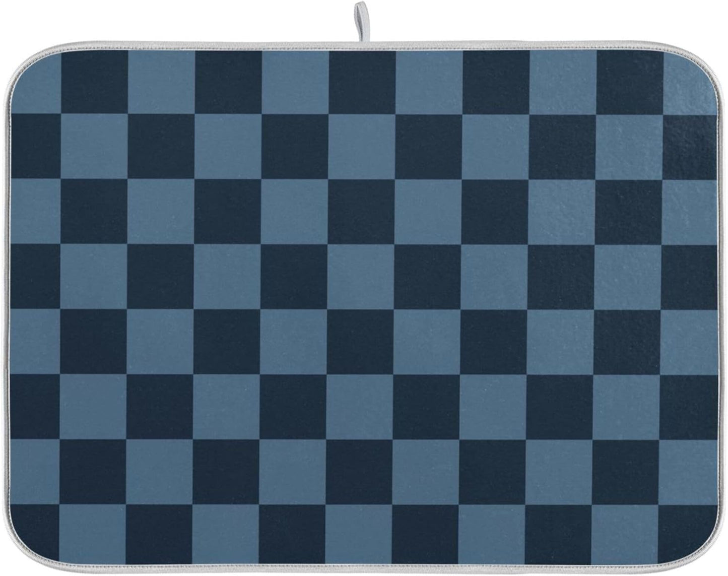 Buffalo Plaid Navy Blue Dish Drying Mat for Kitchen Countertop 18x24 Chessboard Rectangle Large Drying Mat Reusable Quick Dry Dish Sink Absorbent Mats Dishwasher Easy Clean Decorative Home Essentials