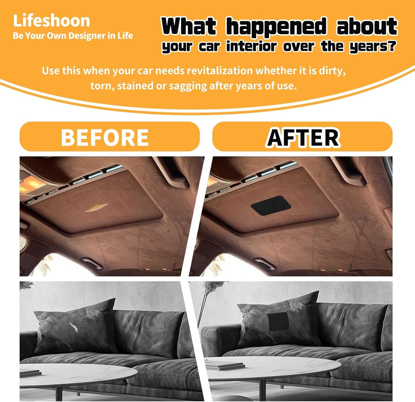 Fabric Repair Patches, 17X79 Inch Self-Adhesive Suede Patches Tape Durable, DIY Large Fabric Repair for Sofa, Couches, Furniture, Chair, Clothing （17X79 Inch, Dark Brown）