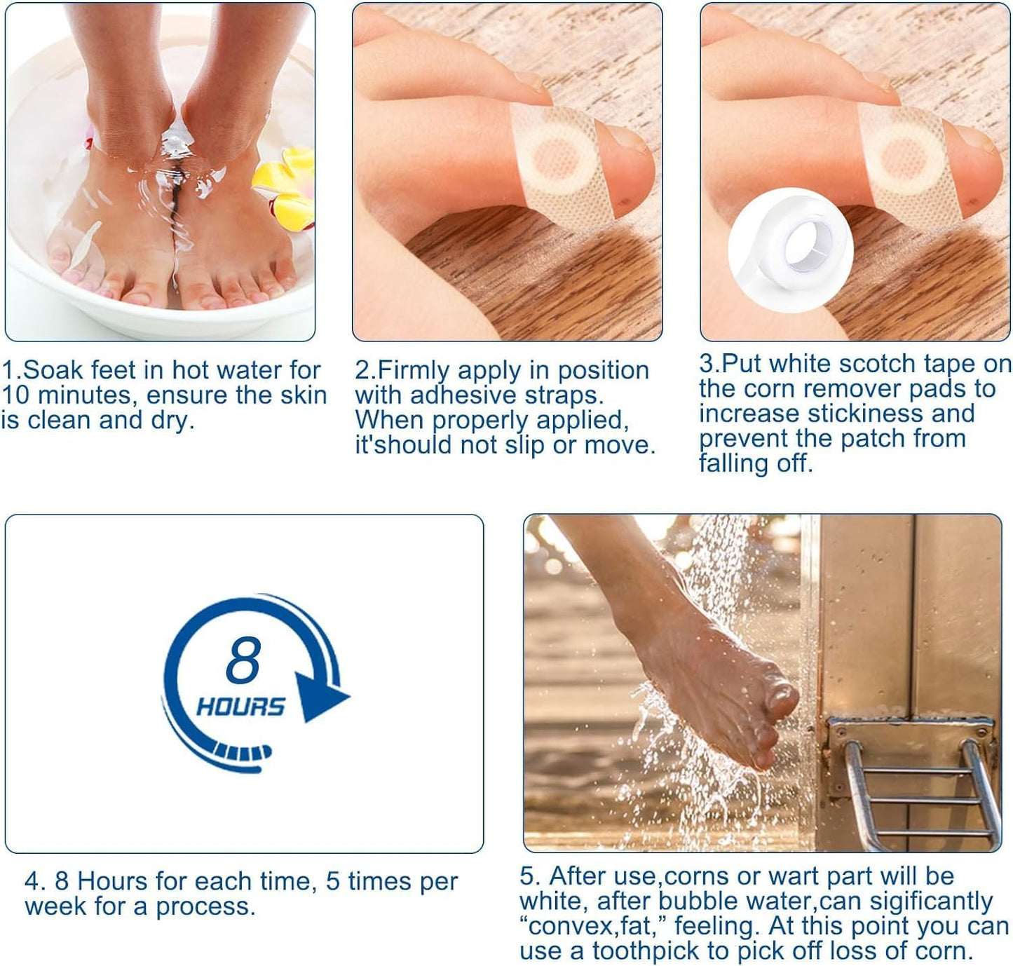 48 Count Corn Removal Pads for Feet and Toe, Corn Feet Remover for Extra Strength, Callous Remover